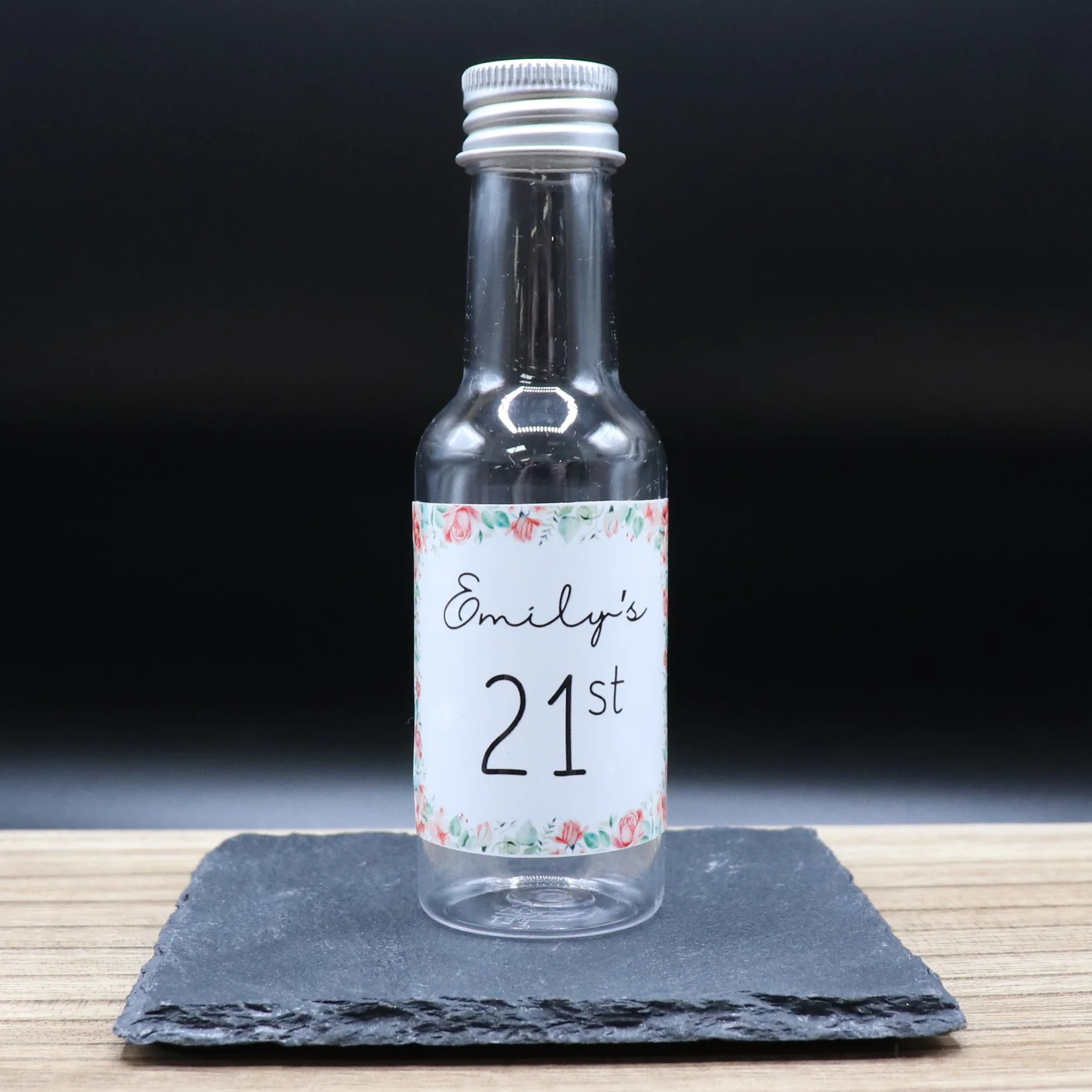 Personalised Miniature Alcohol Bottles - Birthday Age Roses Design - Image 2