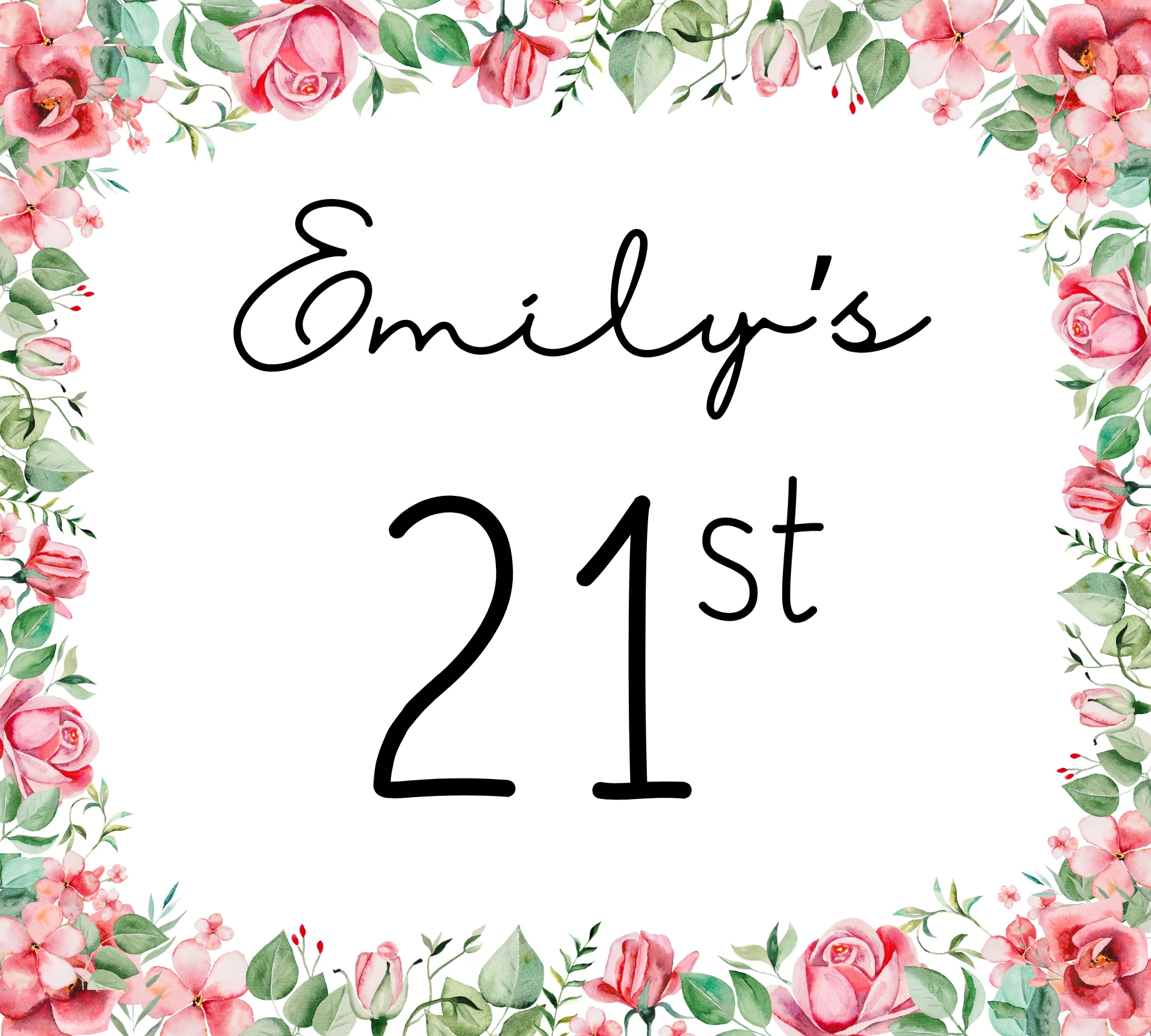 Personalised Miniature Alcohol Bottles - Birthday Age Roses Design - Image 3