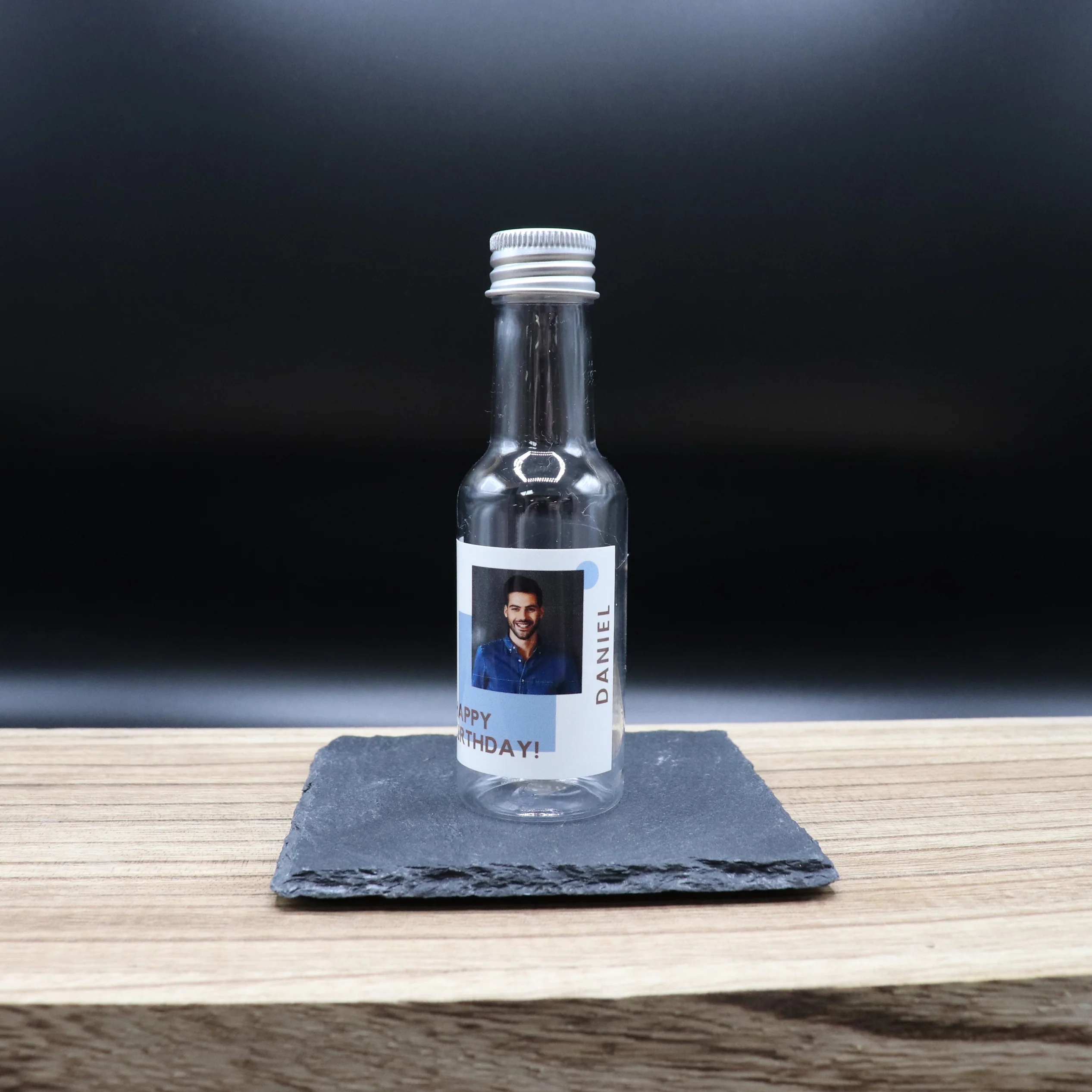 Personalised Miniature Alcohol Bottles - Birthday Blue Photo Design - Image 3