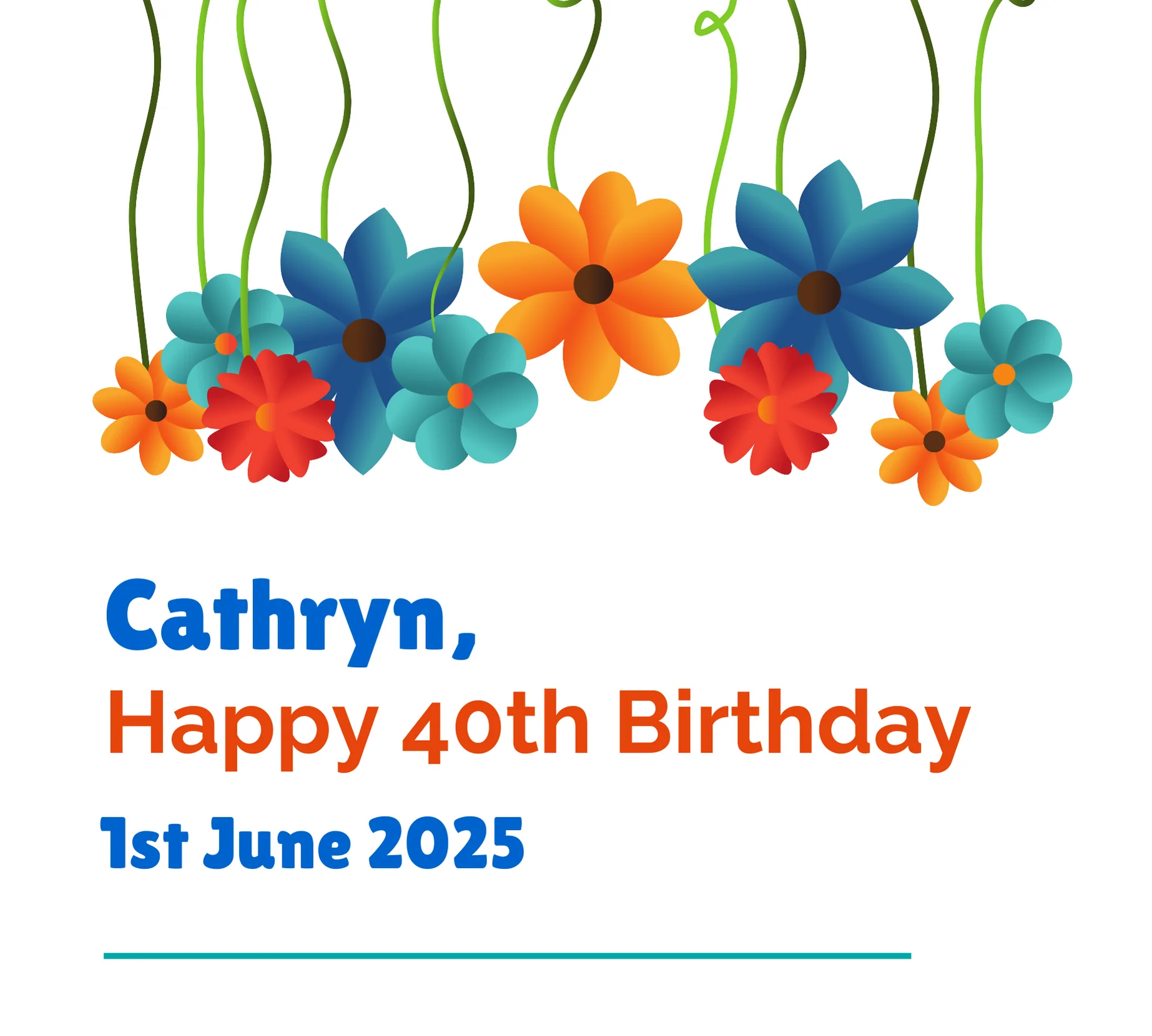 Personalised Miniature Alcohol Bottles - Birthday Bright Flowers Design - Image 3