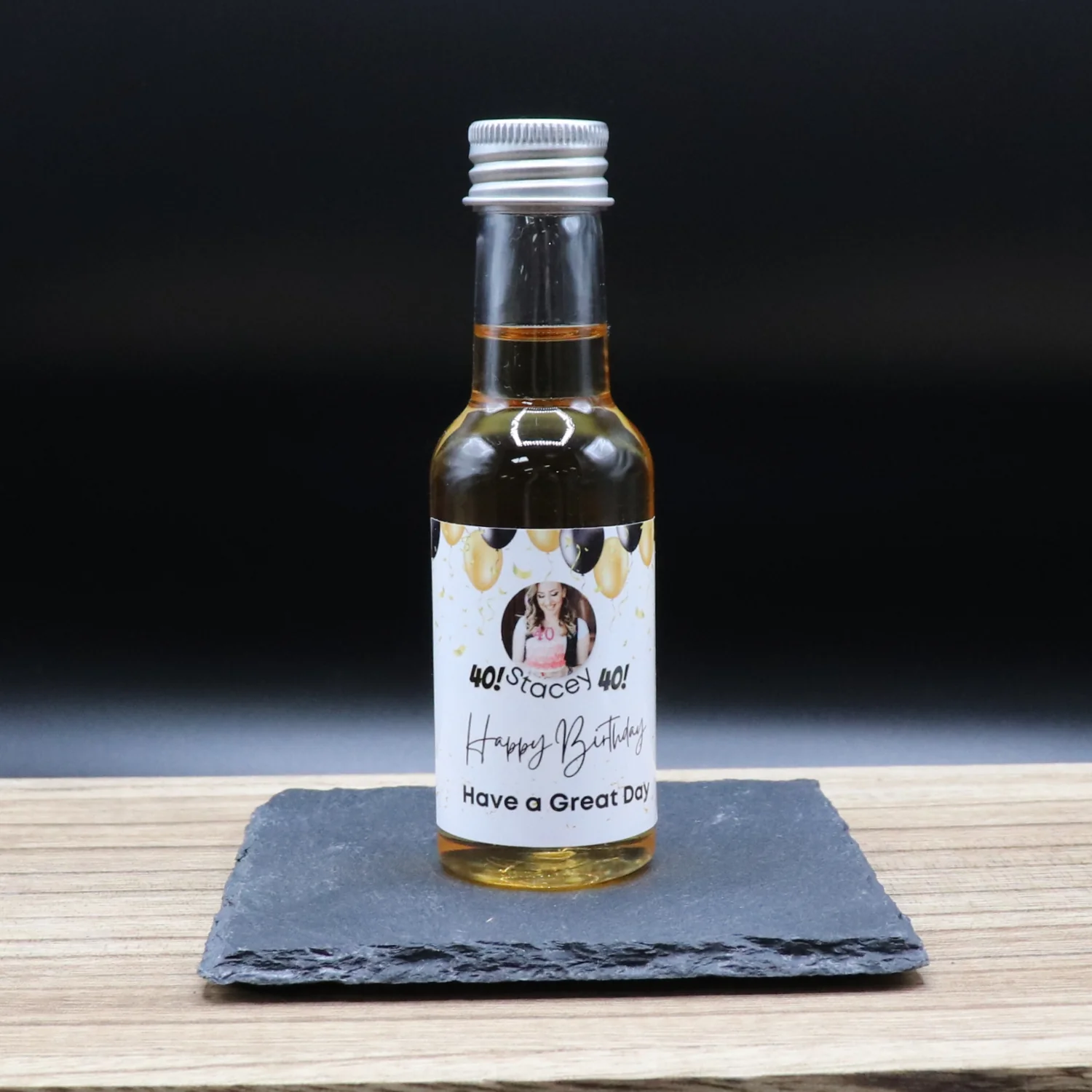 Personalised Miniature Alcohol Bottles - Birthday Balloons Photo Design