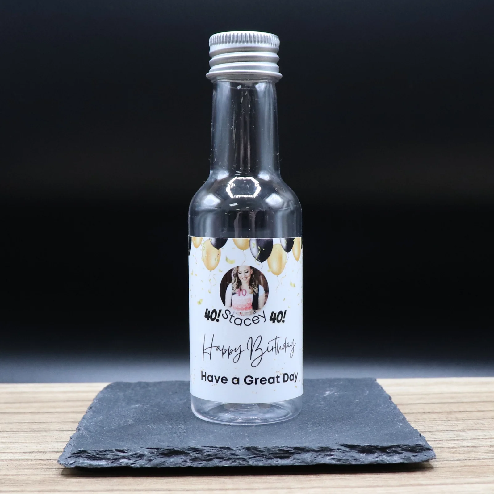 Personalised Miniature Alcohol Bottles - Birthday Balloons Photo Design - Image 2