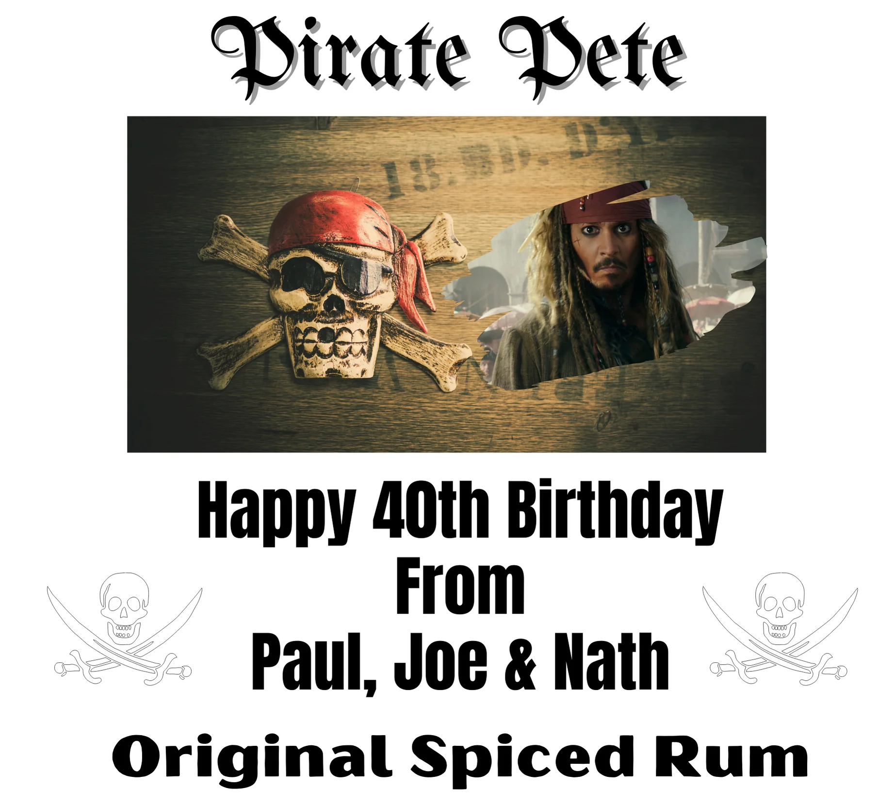 Personalised Miniature Alcohol Bottles - Birthday Photo Rum Design - Image 3
