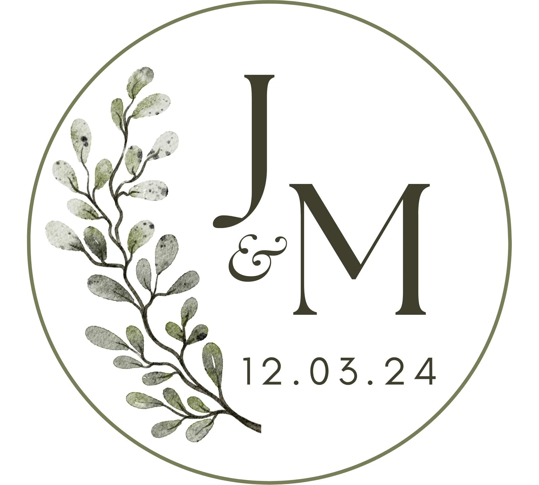 Personalised Miniature Alcohol Bottles Wedding Favours - Initial Leaves Design - Image 3
