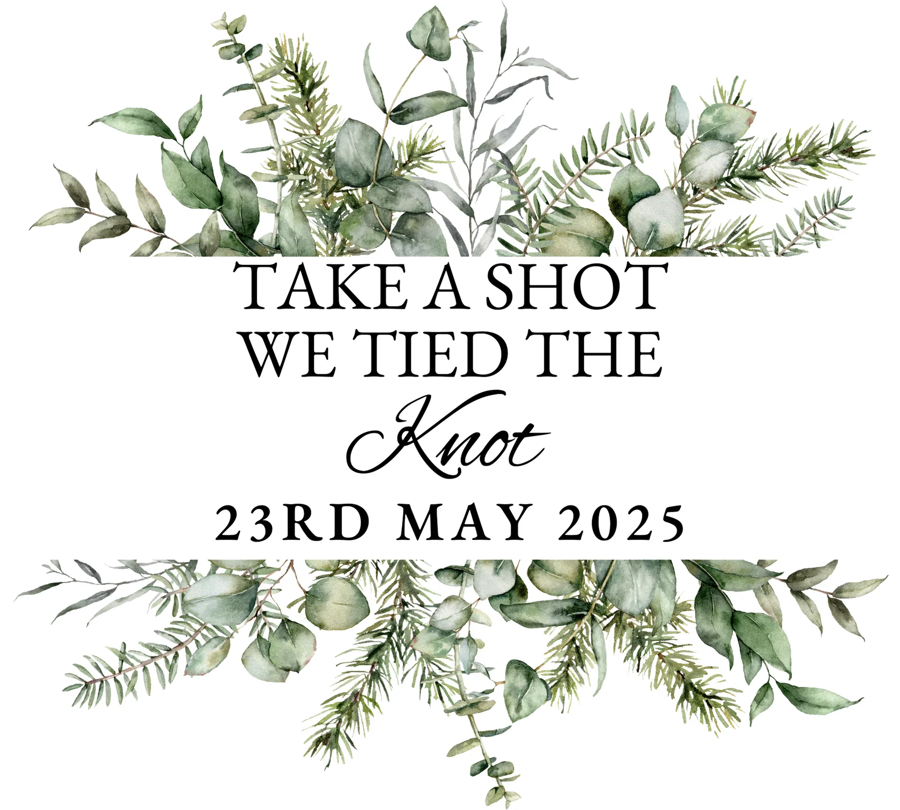 Personalised Miniature Alcohol Bottles Wedding Favours - Take A Shot Leaves Design - Image 3