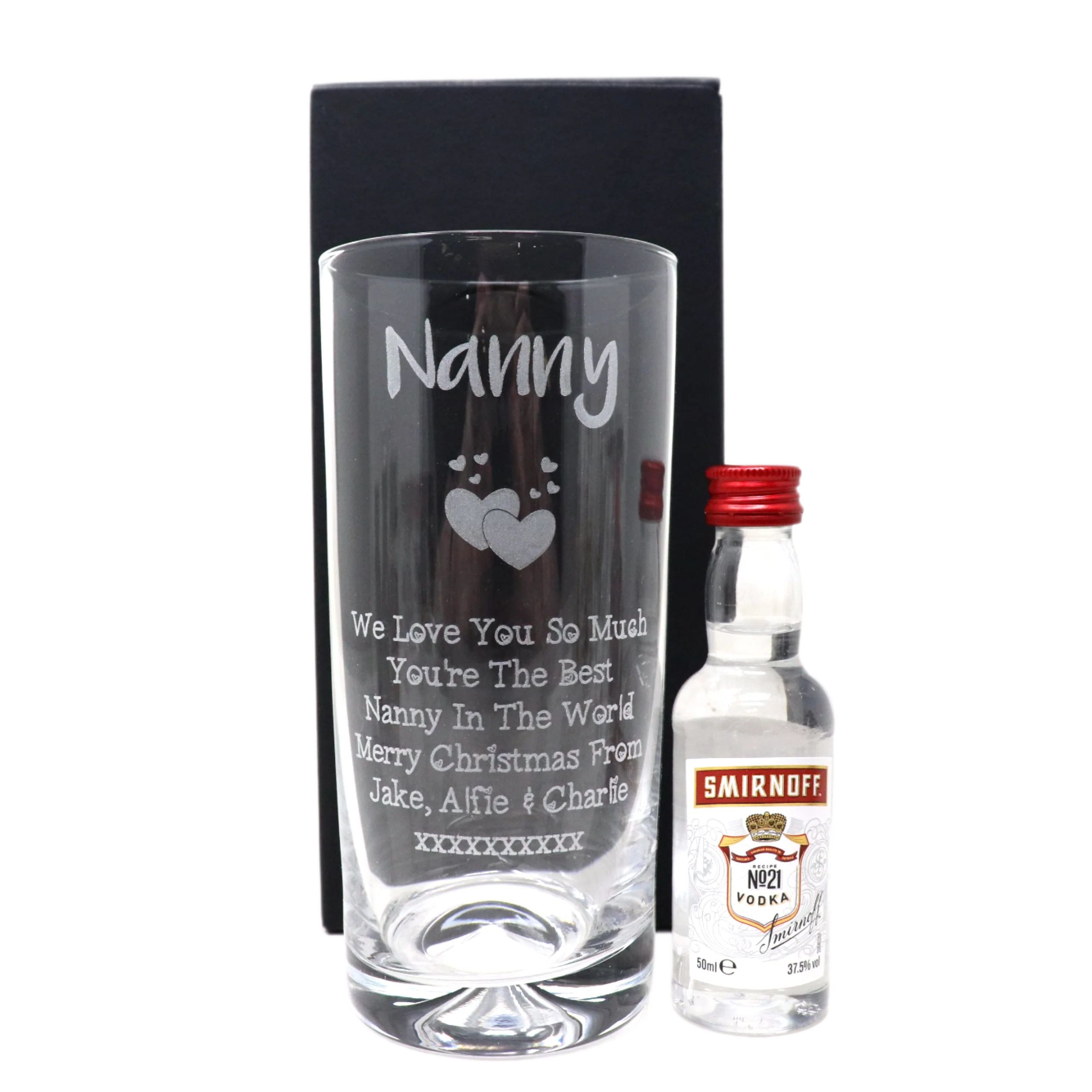 Personalised Nanny/Grandad Highball Glass & Miniature Alcohol Gift Set - Image 10