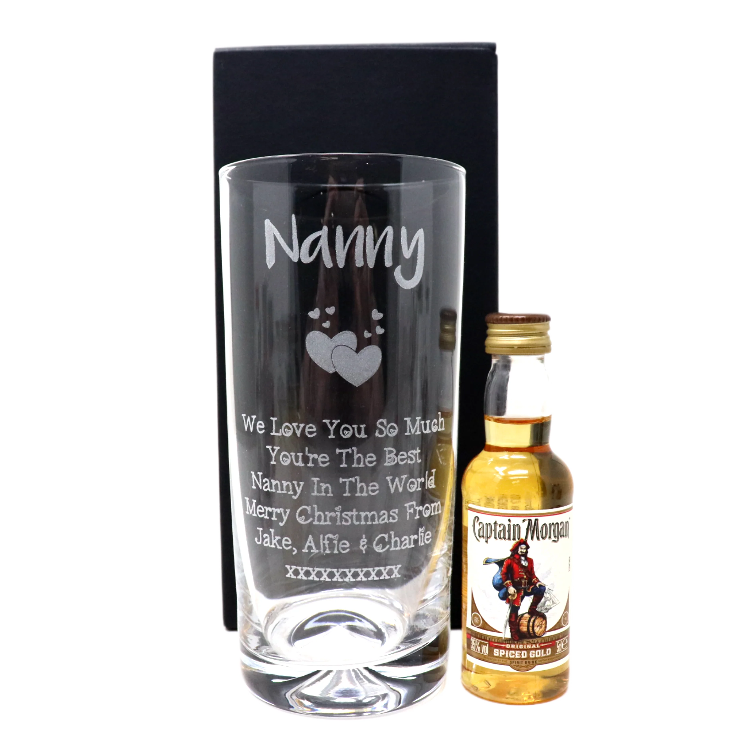 Personalised Nanny/Grandad Highball Glass & Miniature Alcohol Gift Set - Image 3