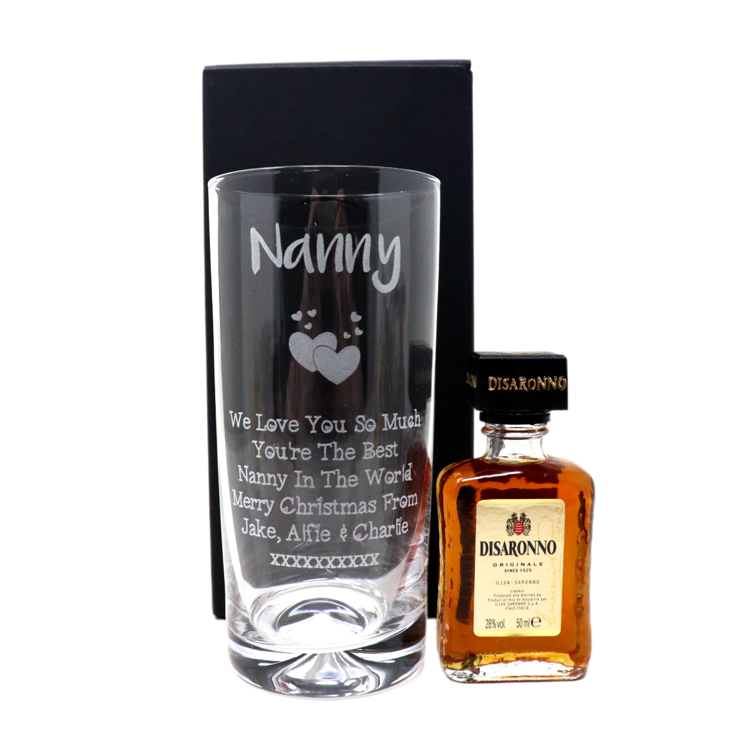 Personalised Nanny/Grandad Highball Glass & Miniature Alcohol Gift Set - Image 4