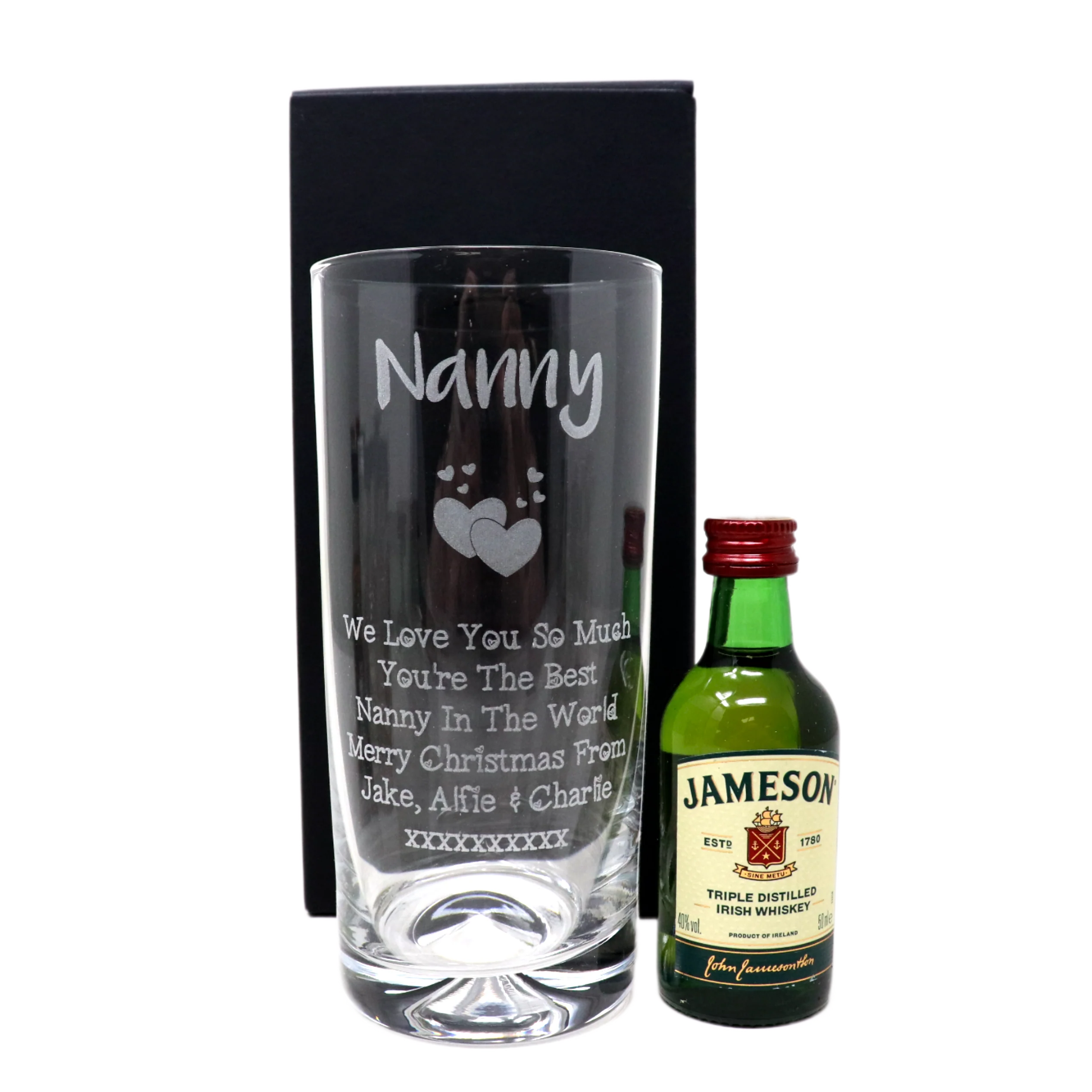 Personalised Nanny/Grandad Highball Glass & Miniature Alcohol Gift Set - Image 7