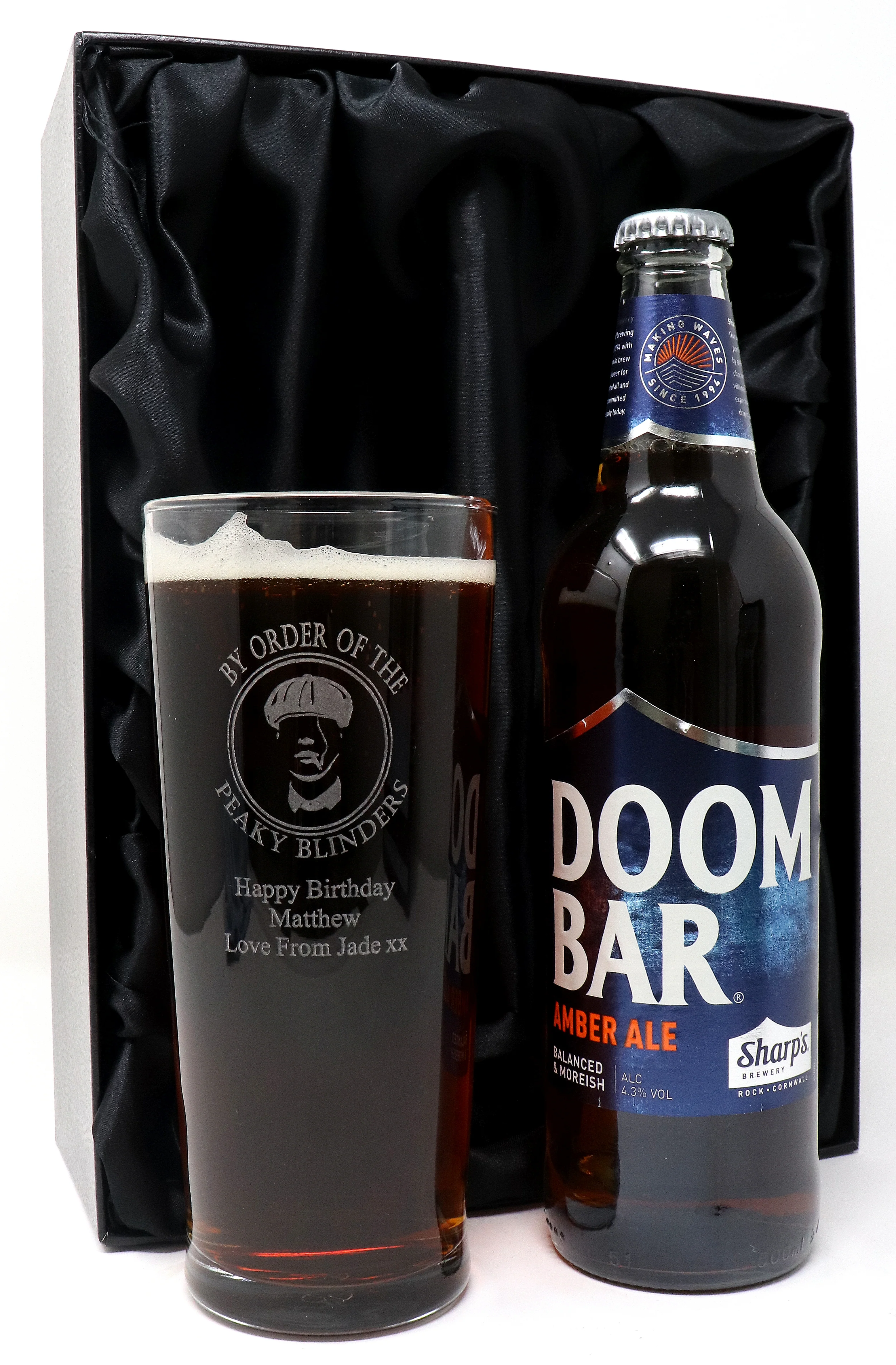 Personalised Pint Glass & Beer/Cider Gift Set - Peaky Blinders Design - Image 2