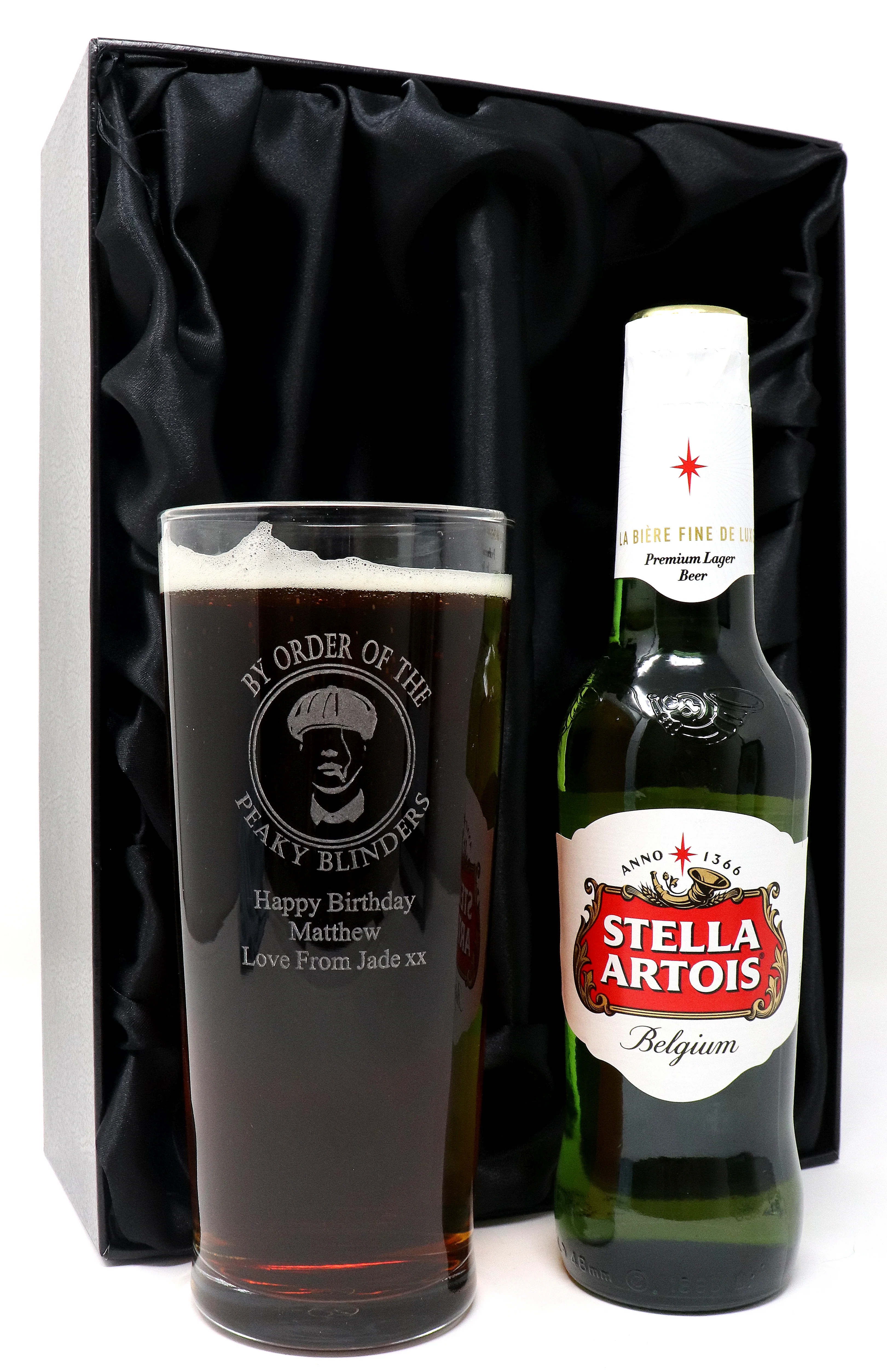 Personalised Pint Glass & Beer/Cider Gift Set - Peaky Blinders Design - Image 4