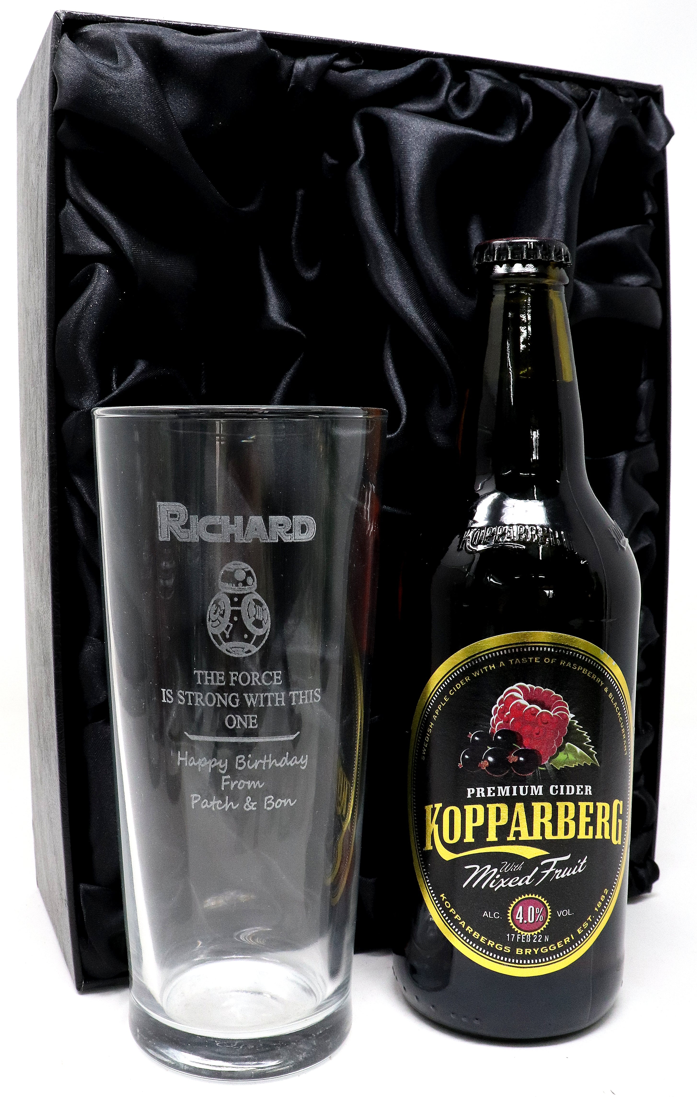 Personalised Pint Glass & Beer/Cider - Star Wars BB8 Design - Image 11