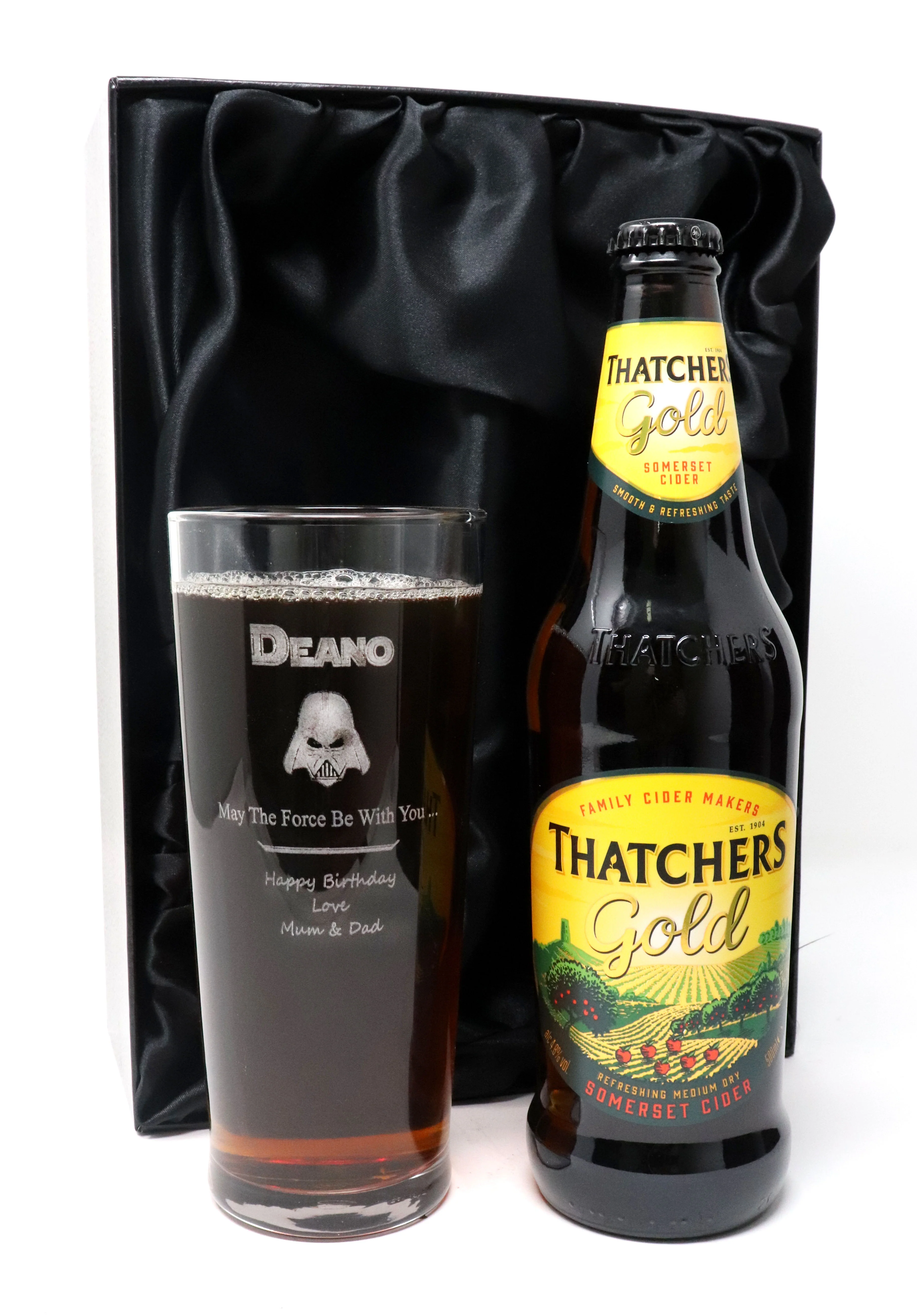 Personalised Pint Glass & Beer/Cider Gift Set - Star Wars Darth Vader Design - Image 11
