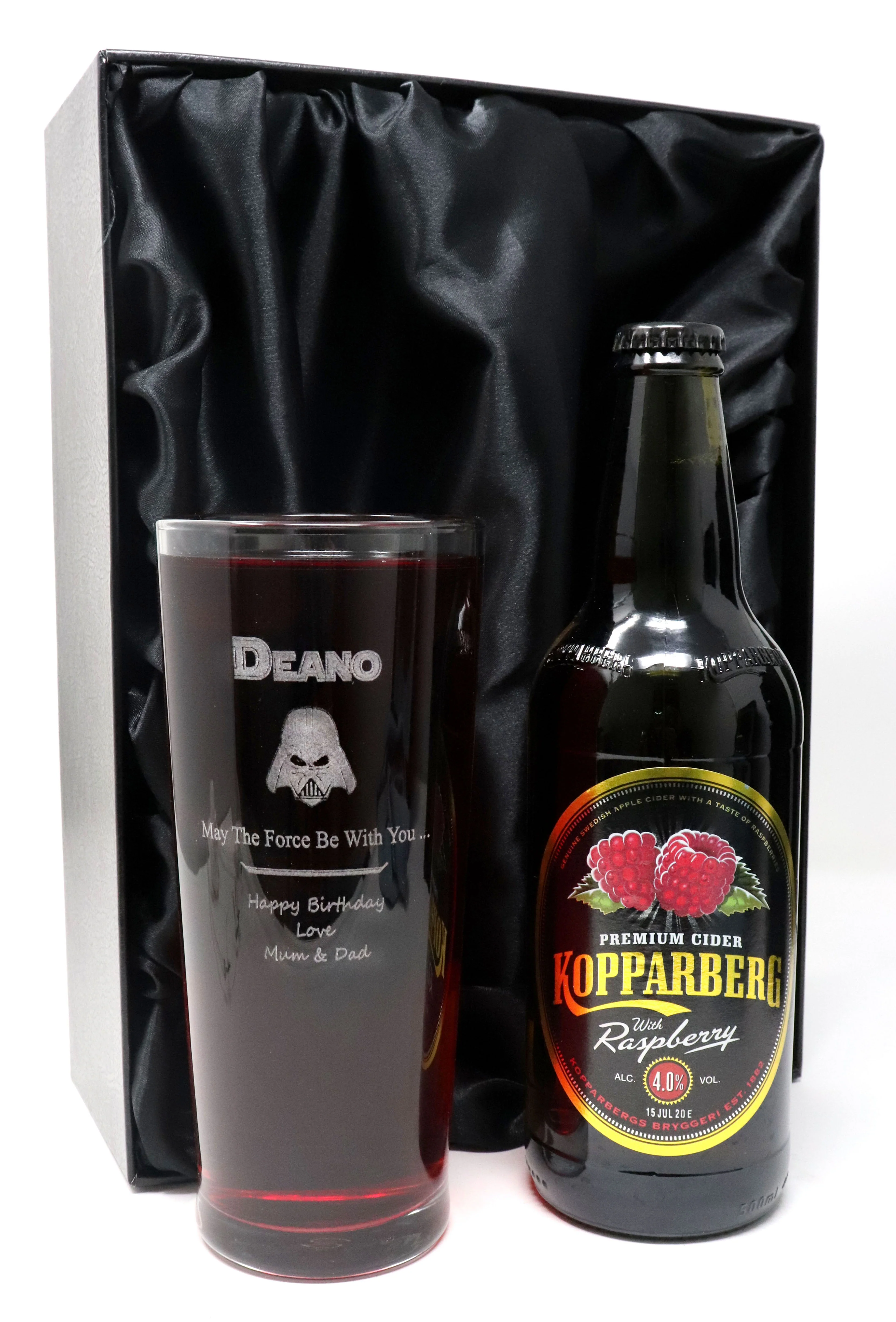 Personalised Pint Glass & Beer/Cider Gift Set - Star Wars Darth Vader Design - Image 5