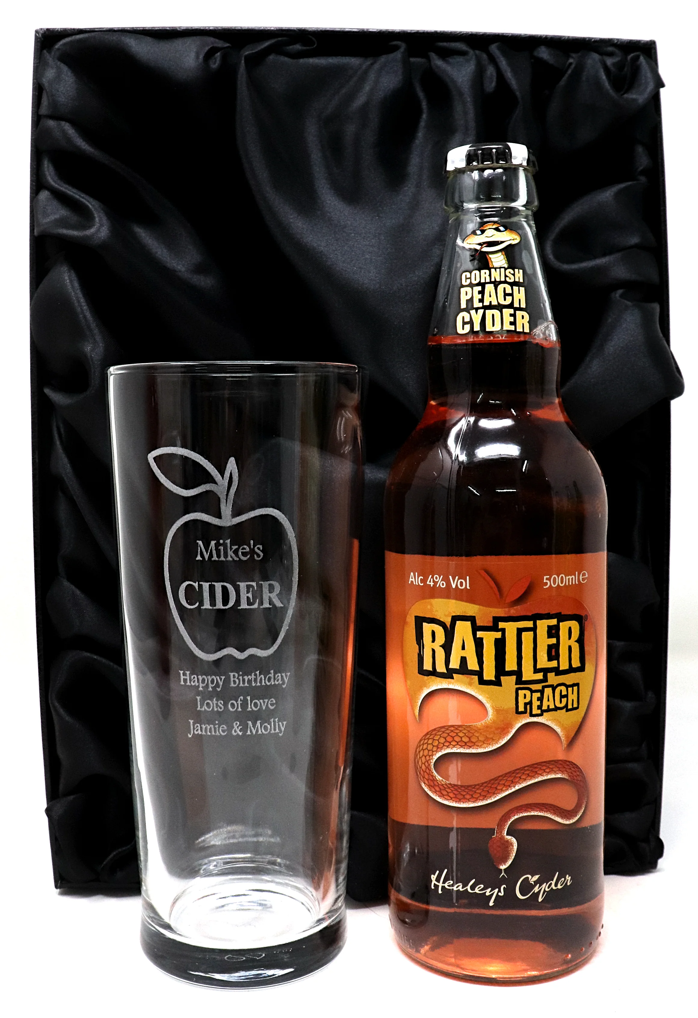 Personalised Pint Glass & Cider Gift Set - Apple Cider Design - Image 2