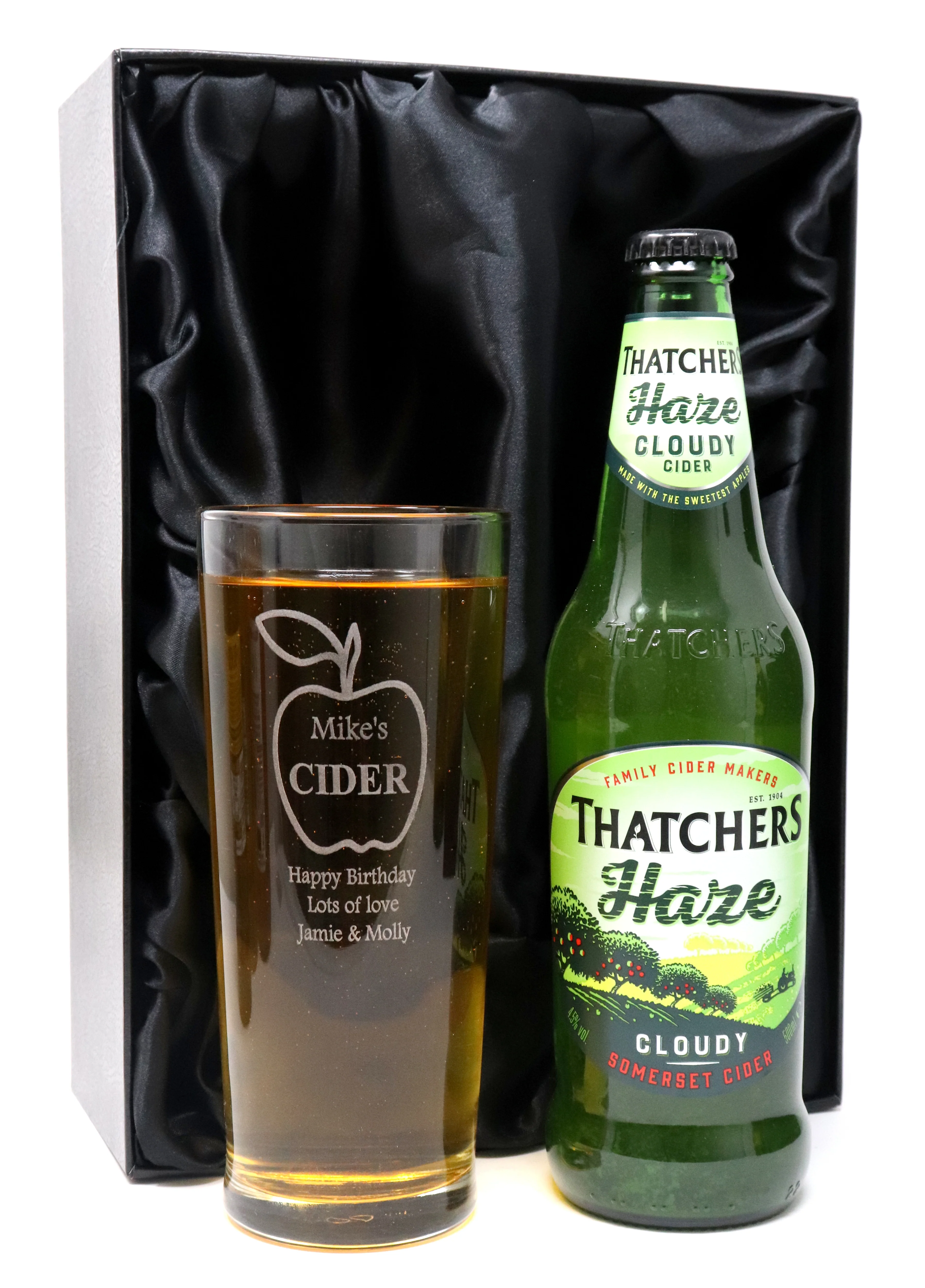 Personalised Pint Glass & Cider Gift Set - Apple Cider Design - Image 3