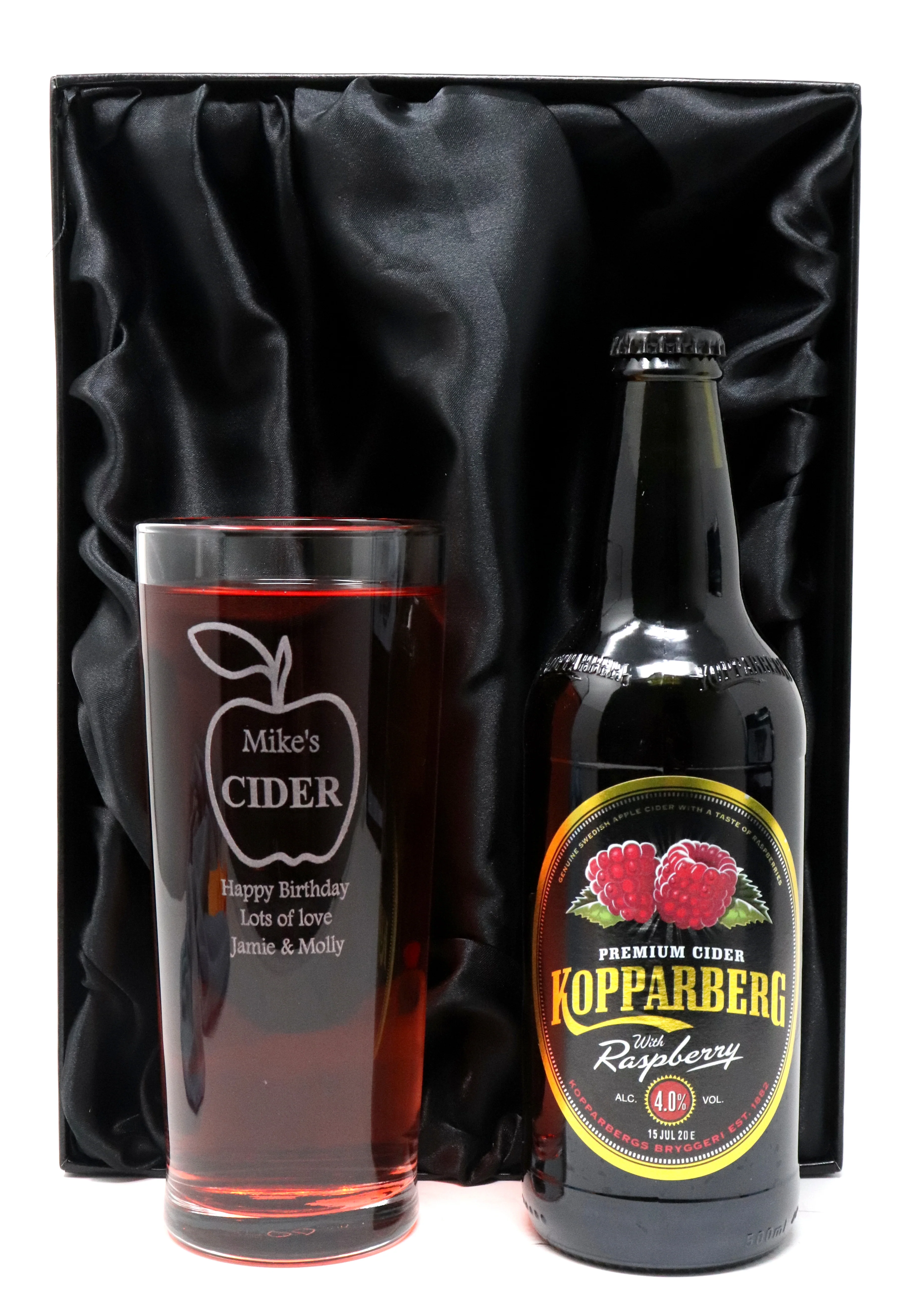 Personalised Pint Glass & Cider Gift Set - Apple Cider Design - Image 4