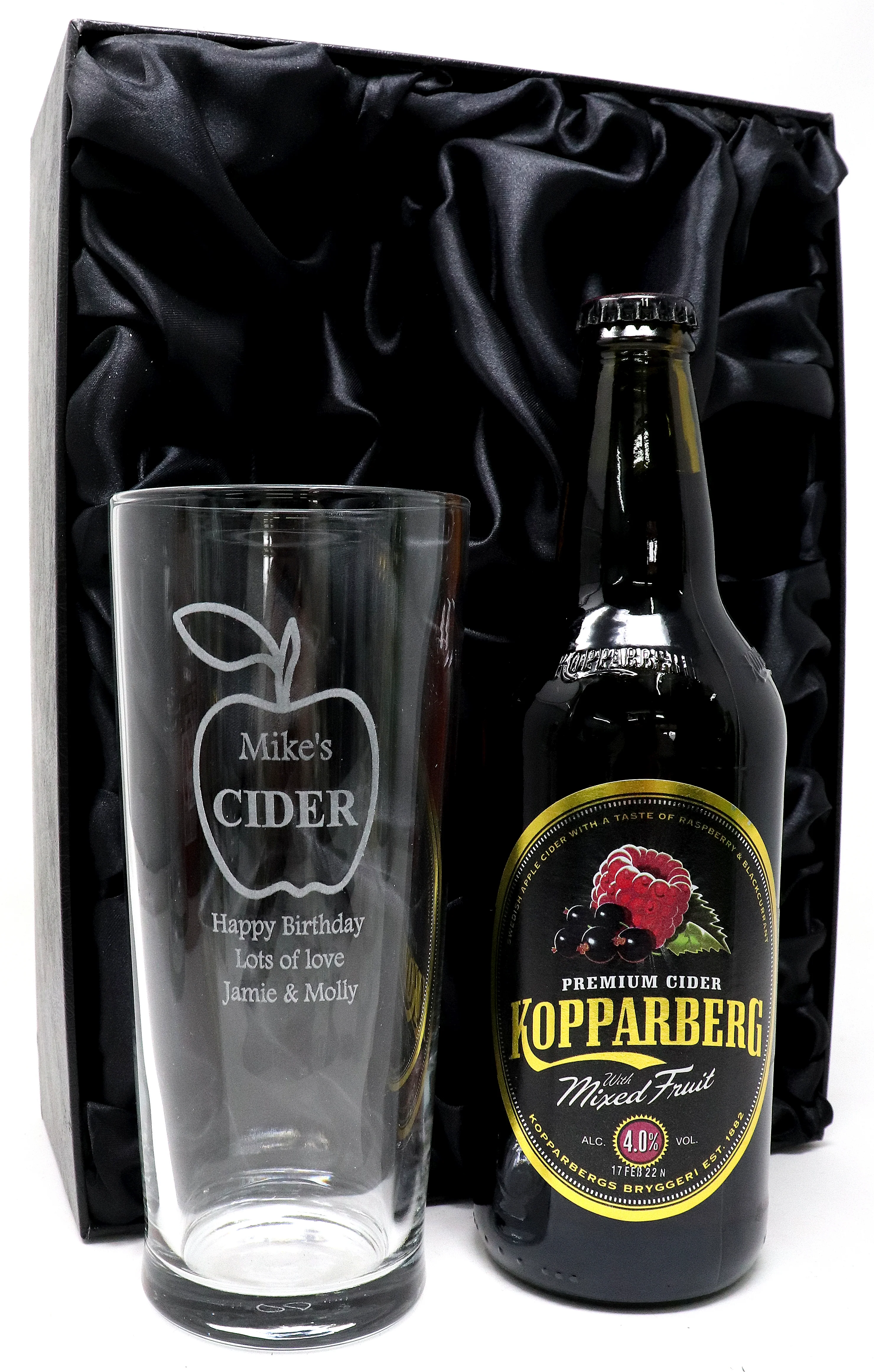 Personalised Pint Glass & Cider Gift Set - Apple Cider Design - Image 7