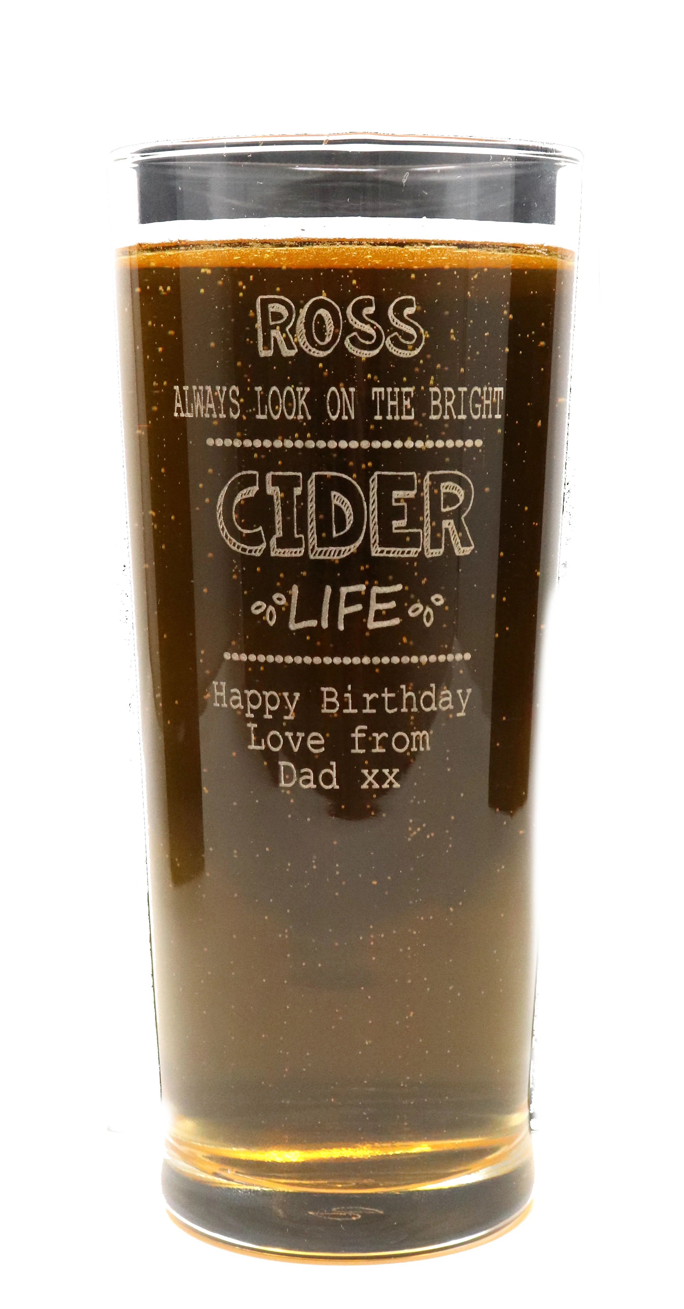 Personalised Engraved Pint Glass - Bright Cider Life Design - Image 3