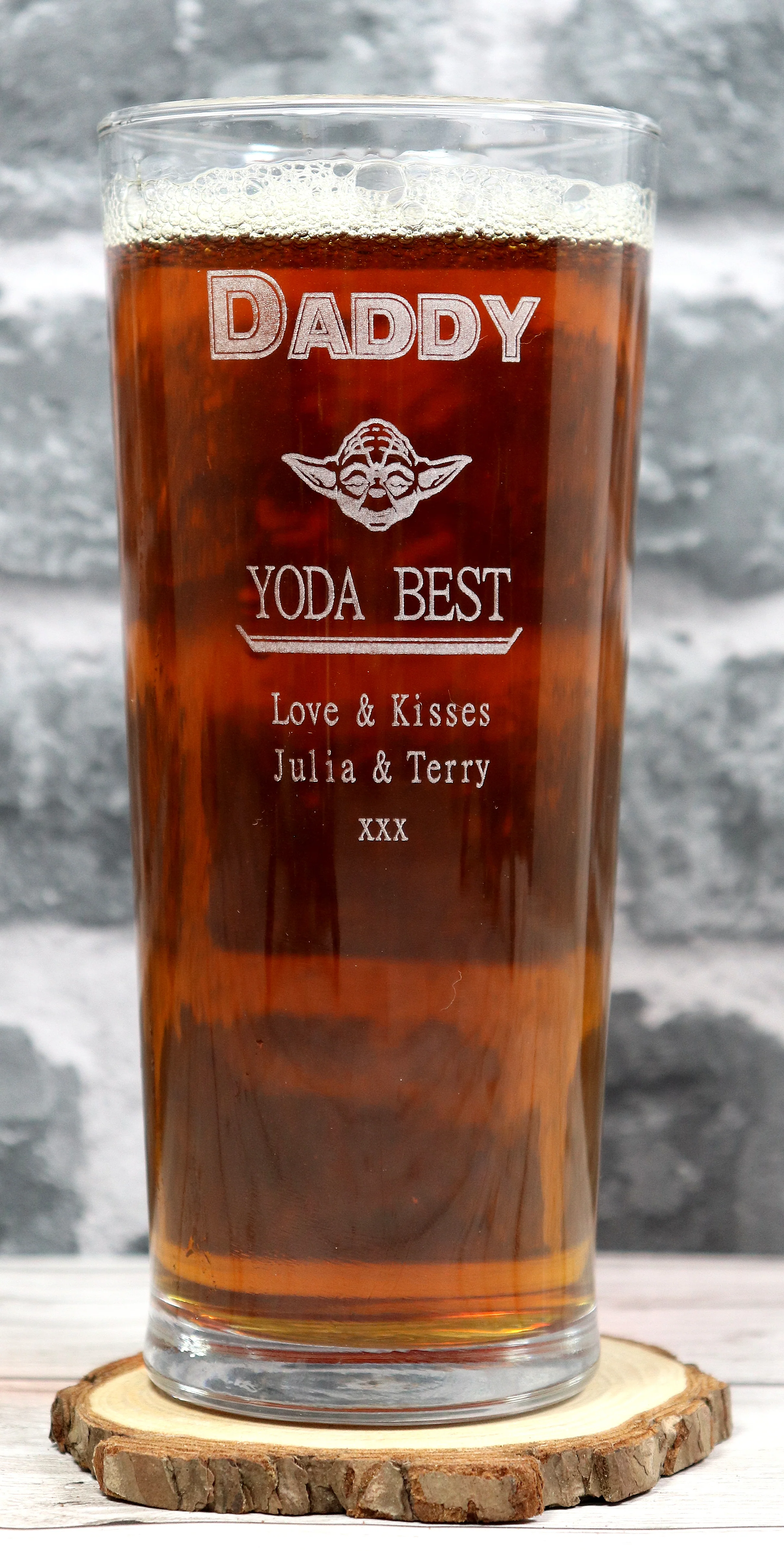 Personalised Pint Glass - Star Wars Yoda Best Design - Image 3