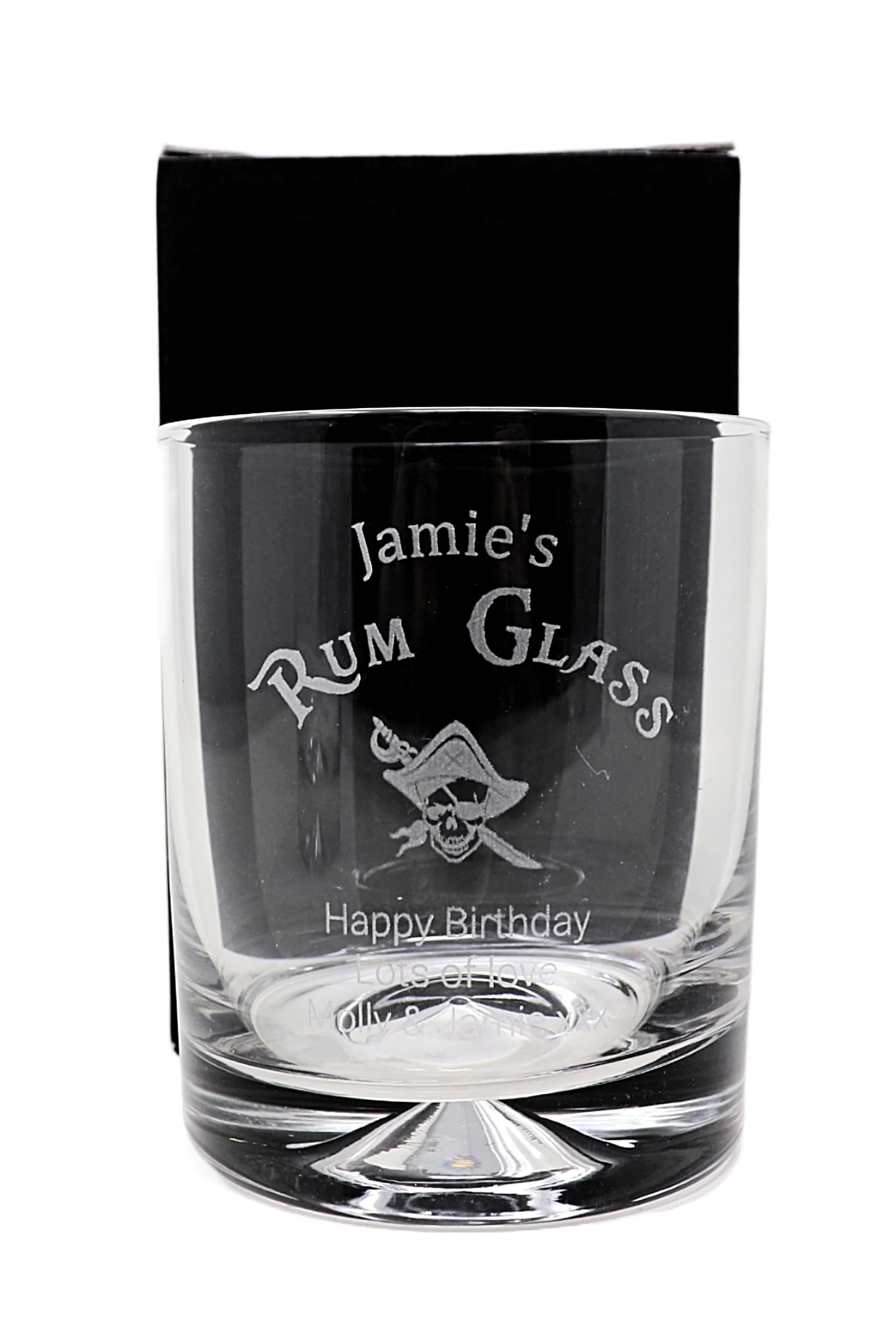 Personalised Pair of Glass Tumblers & 70cl Captain Morgan Spiced - Rum Design - Image 4
