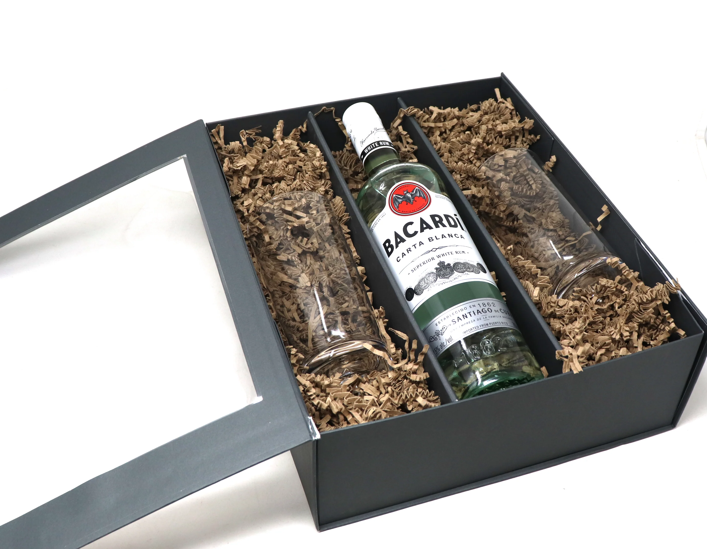 Personalised Pair of Highball Glasses & Bacardi - Label Design - Image 4