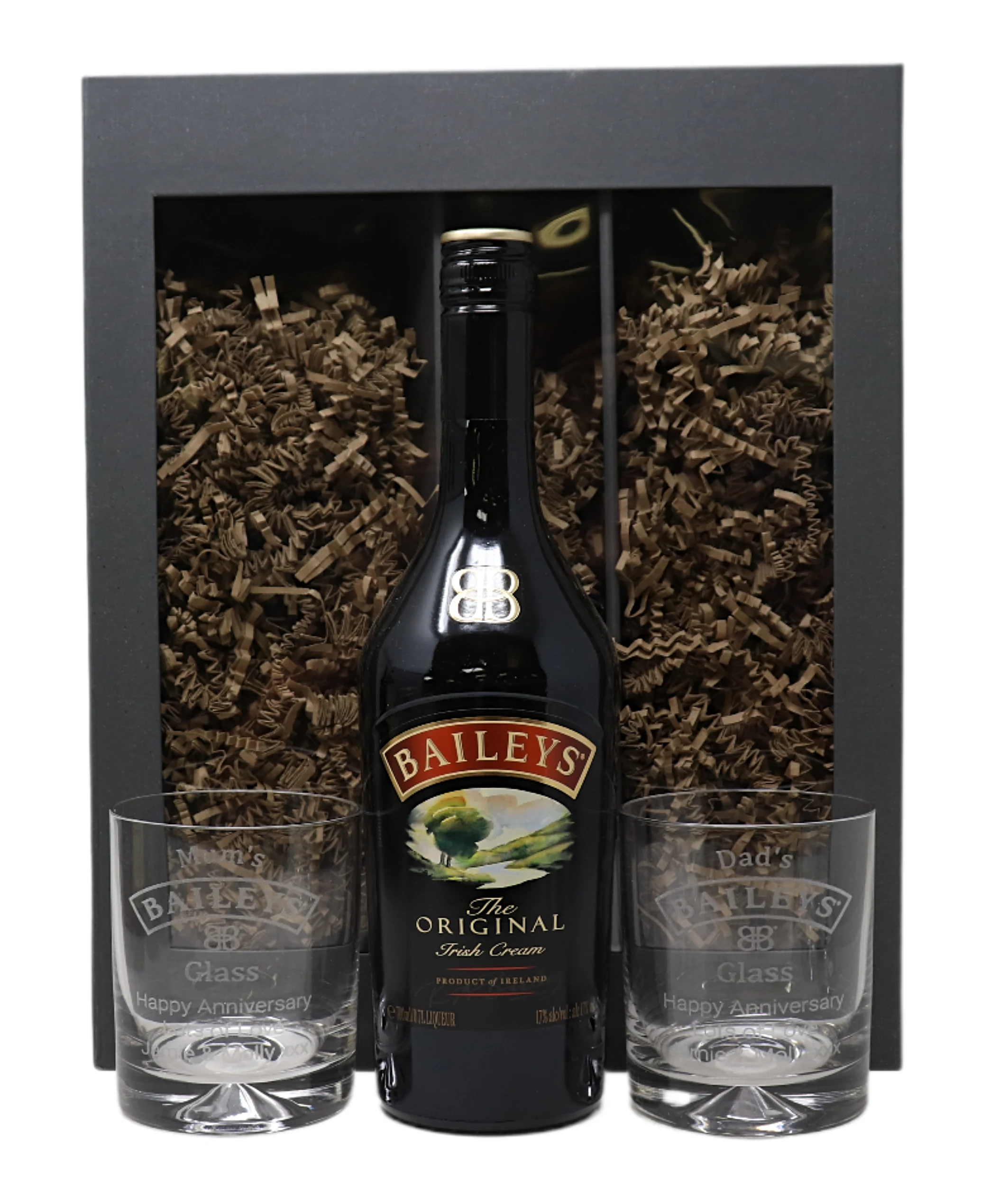 Personalised Pair of Glass Tumblers & 70cl Baileys - Baileys Design - Image 2