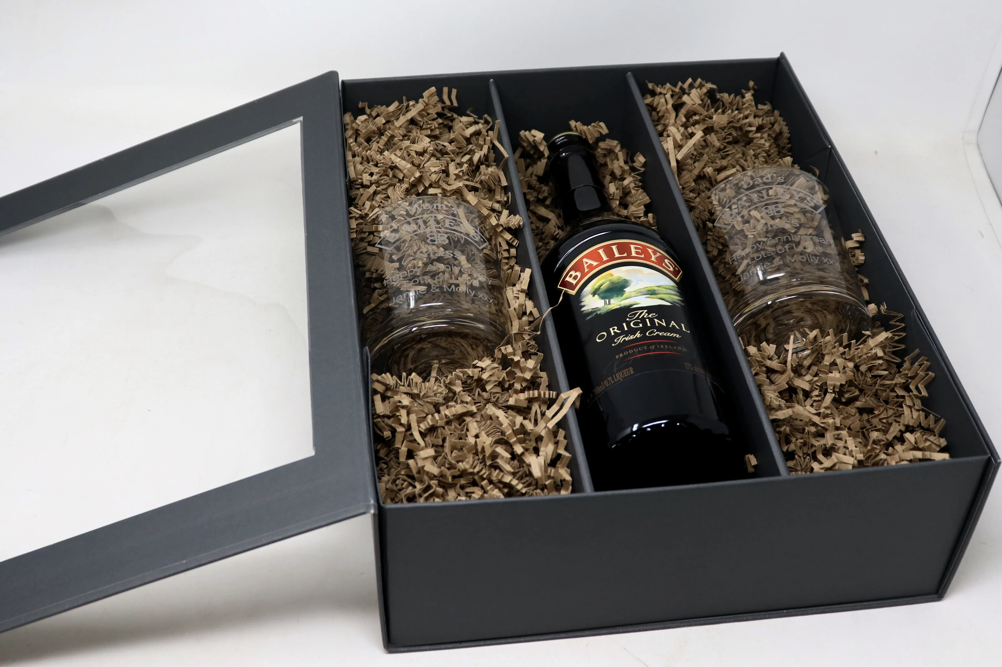 Personalised Pair of Glass Tumblers & 70cl Baileys - Baileys Design - Image 3