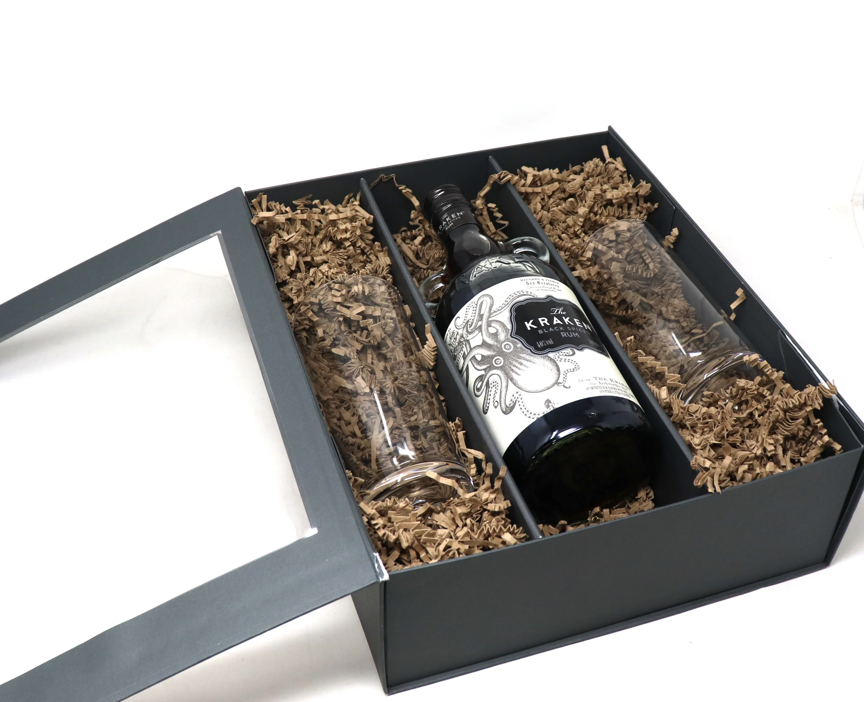 Personalised Pair of Highball Glasses & 70cl Kraken - Rum % Design - Image 3