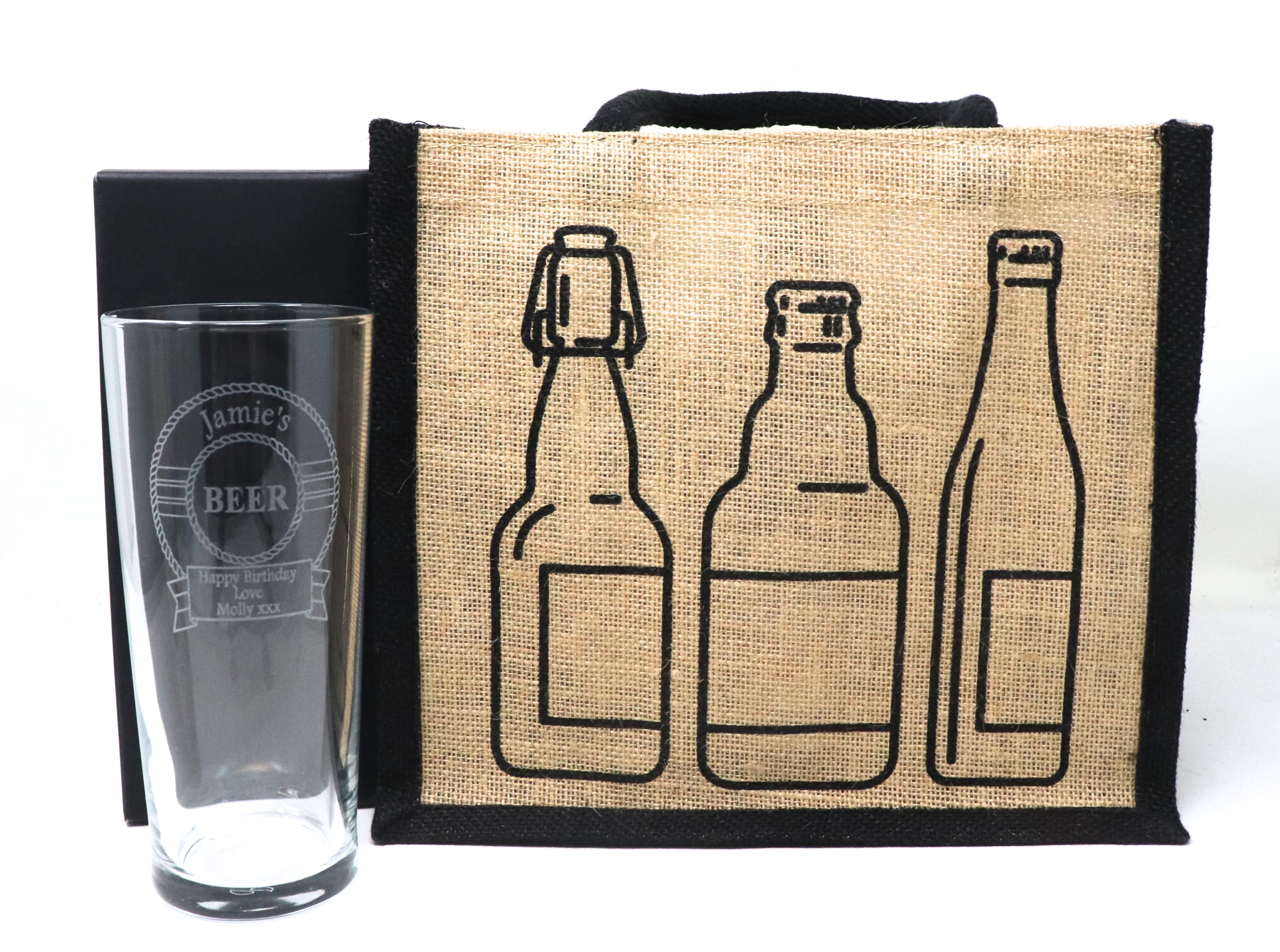 Personalised Pint Glass & 6 Bottles of Beer Gift Set - Beer Design - Image 2