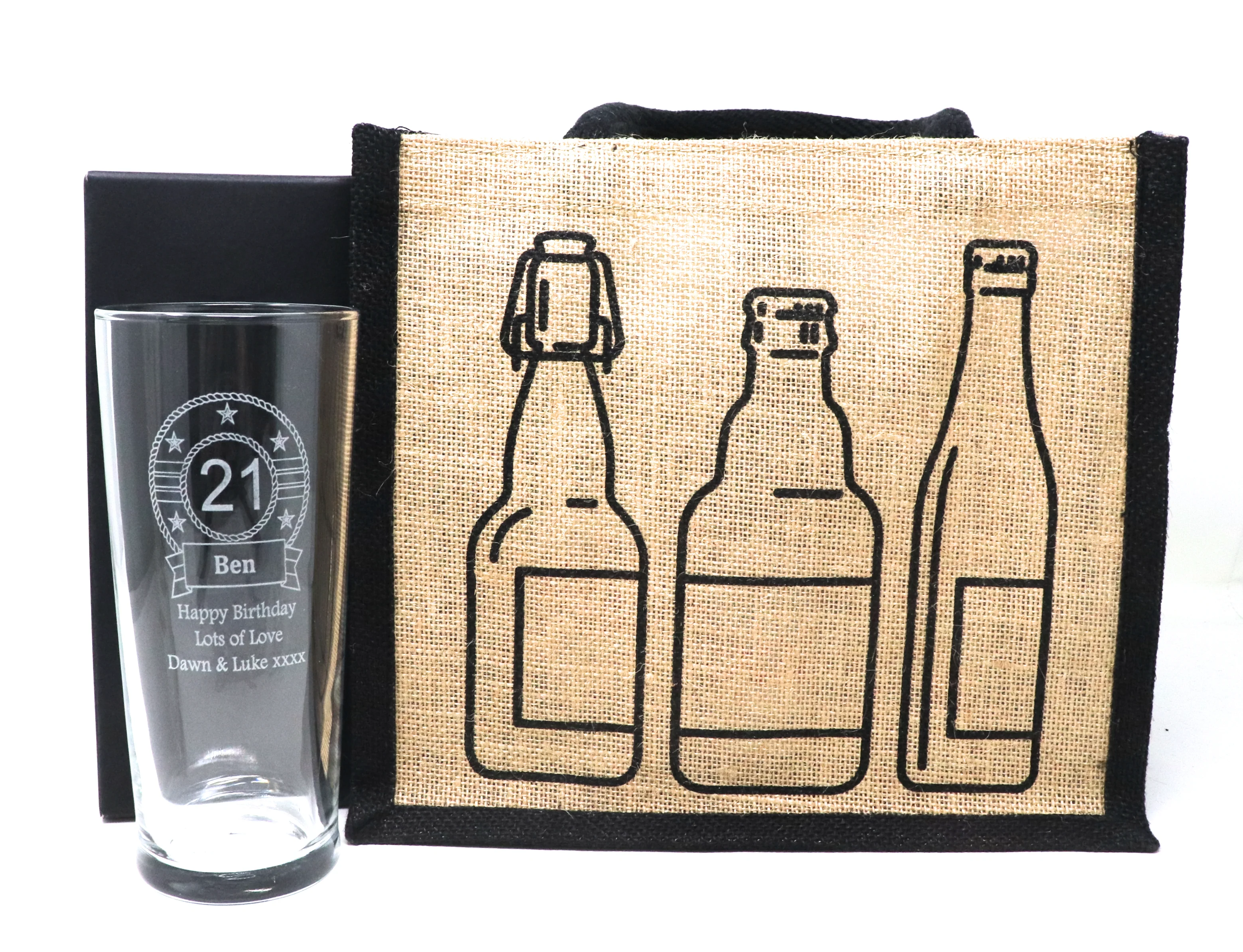 Personalised Birthday Pint Glass & 6 Bottles of Beer Gift Set - Image 2