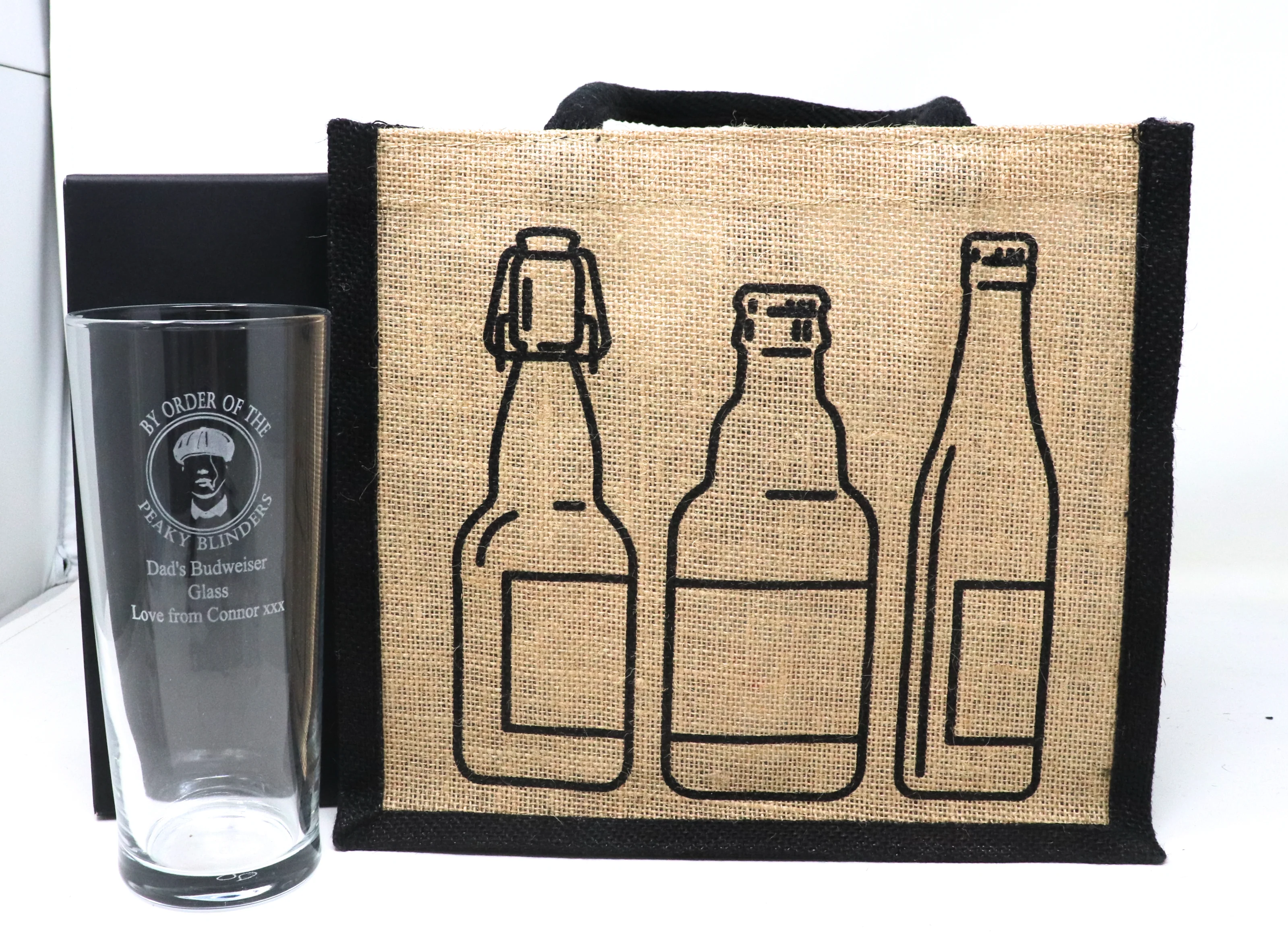 Personalised Pint Glass & 6 Bottles of Beer Gift Set - Peaky Blinders Design - Image 2