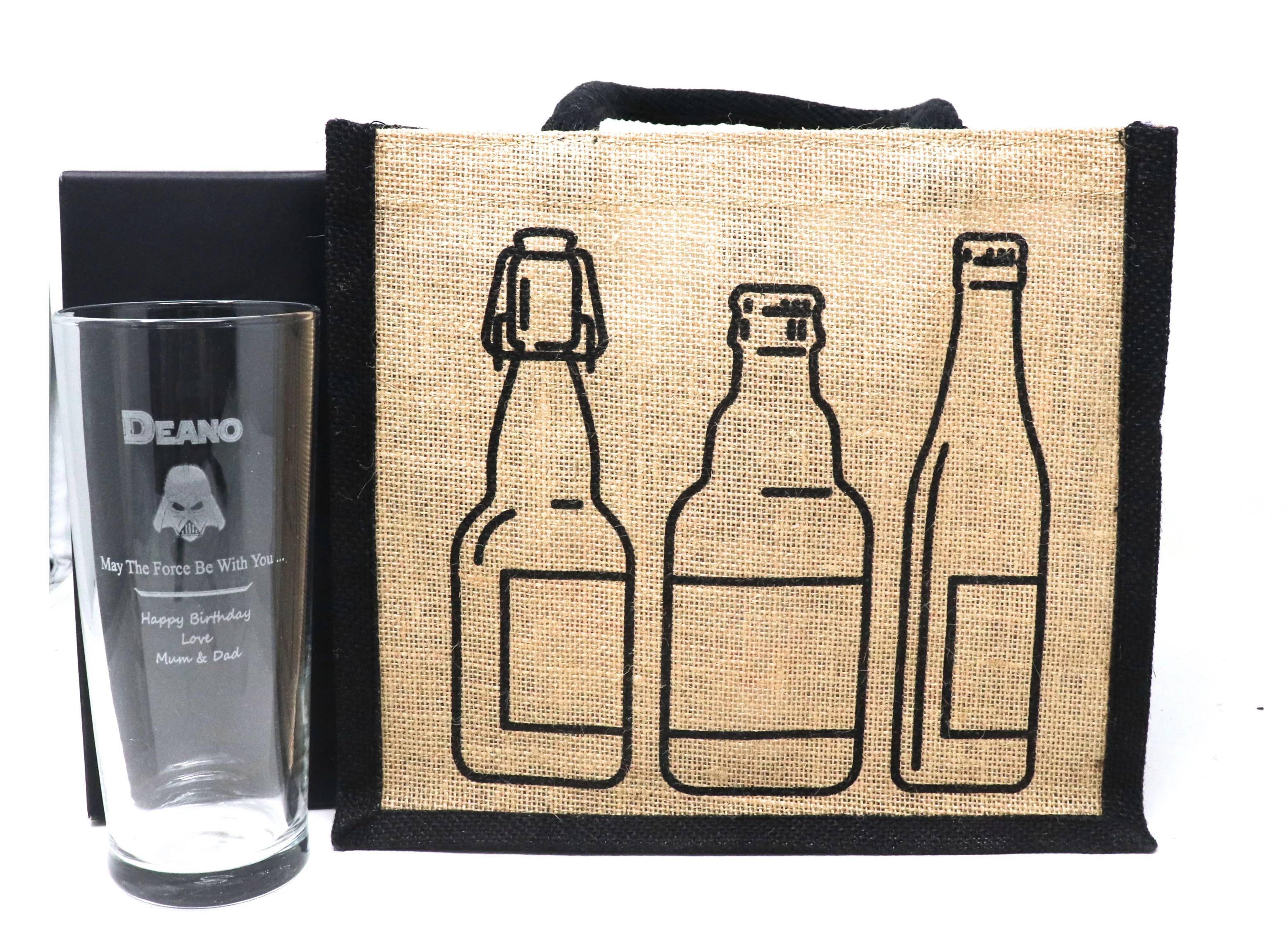 Personalised Pint Glass & 6 Bottles of Beer Gift Set - Darth Vader Design - Image 2