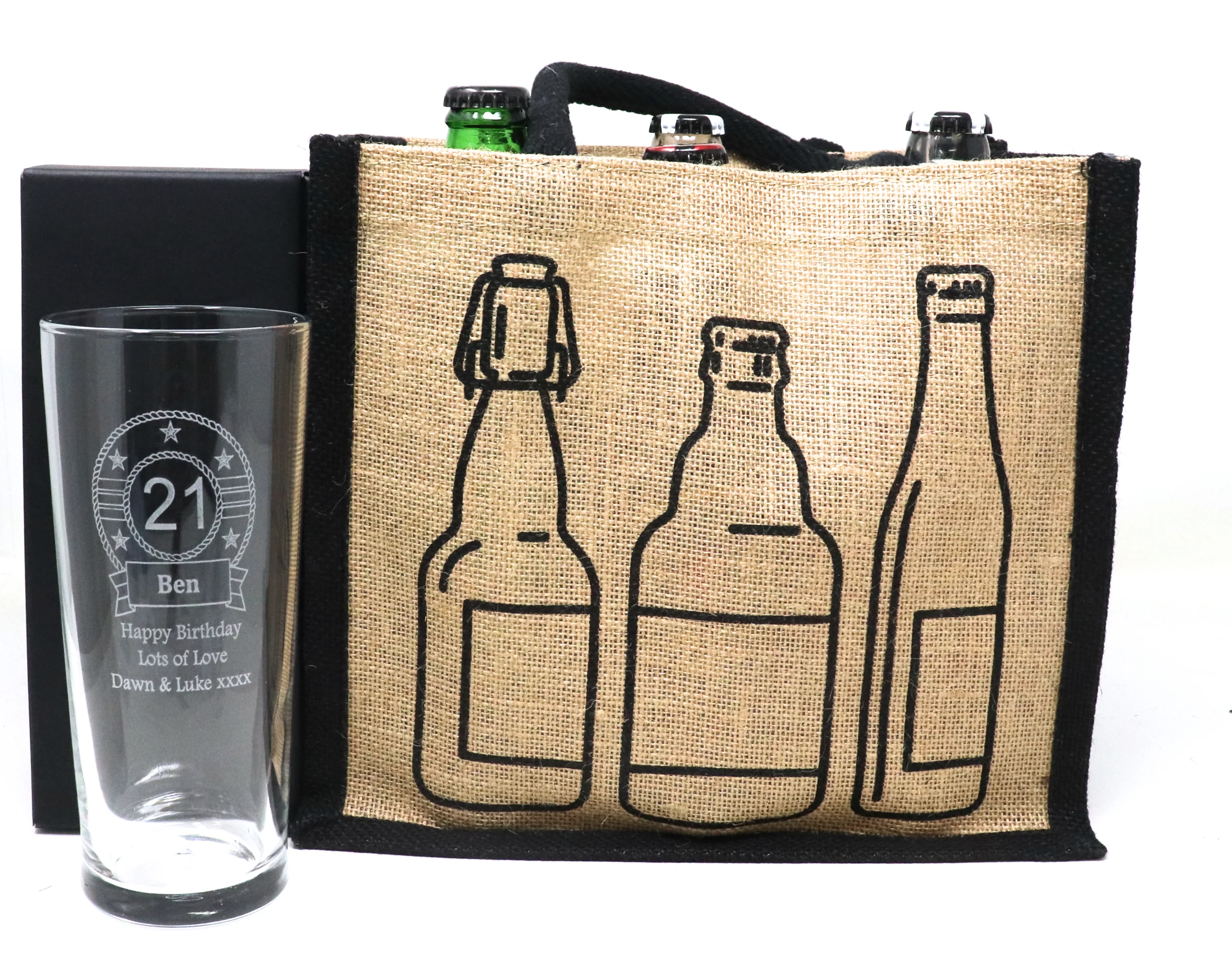 Personalised Birthday Pint Glass & 6 Bottles of Cider Gift Set - Image 2