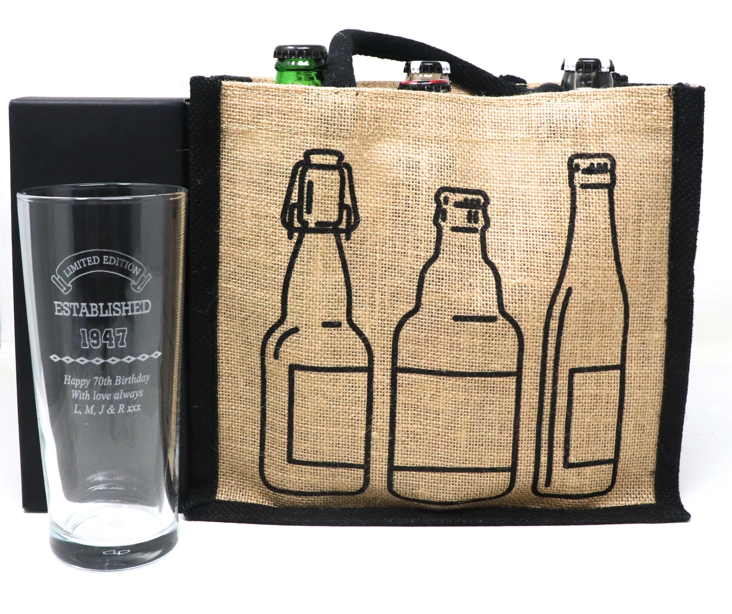 Personalised Established Birthday Pint Glass & 6 Bottles of Cider Gift Set - Image 2