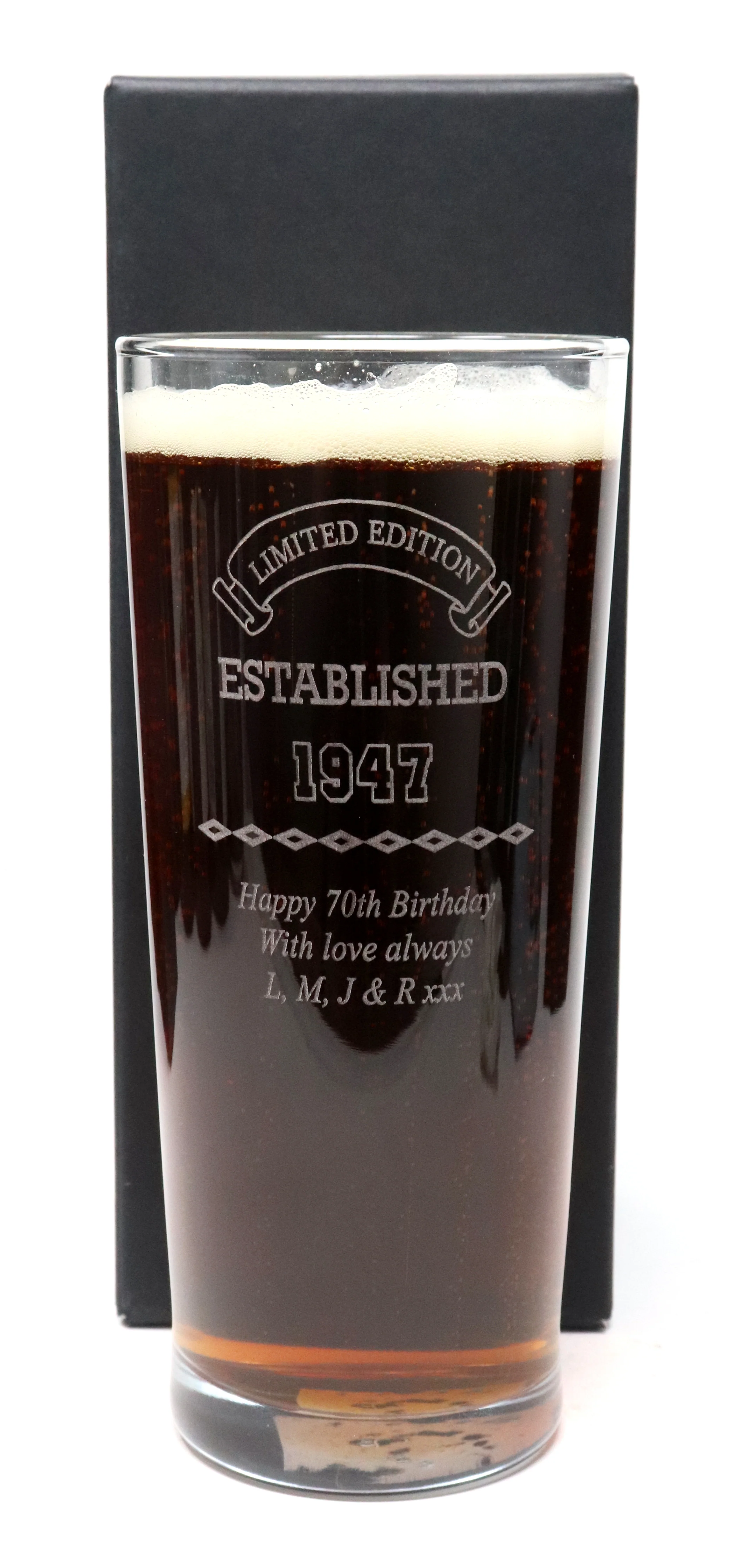 Personalised Pint Glass & 6 Bottles of Hawkstone Beer Gift Set - Established Birthday Design - Image 3