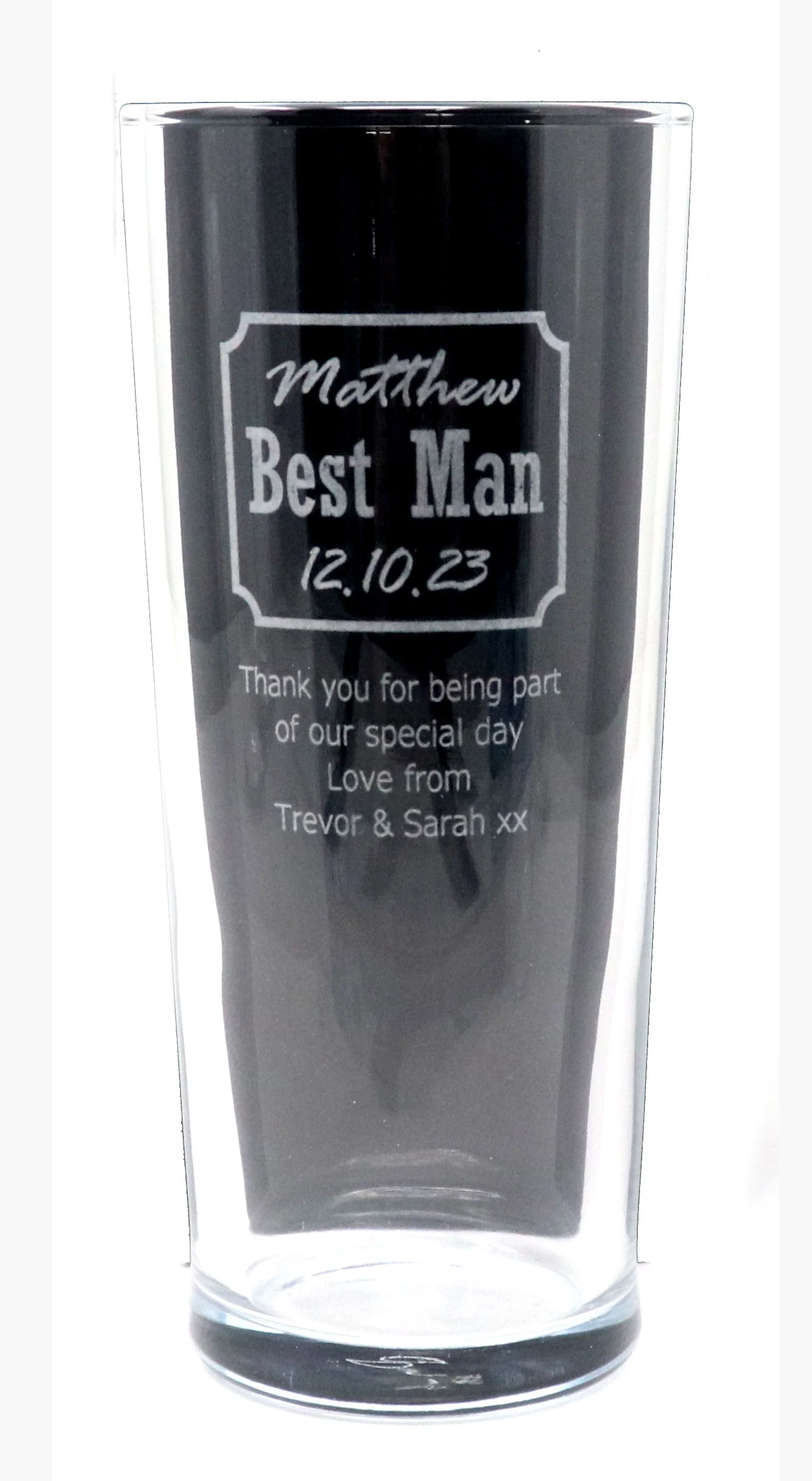 Personalised Engraved Pint Glass - Best Man Wedding Design - Image 5