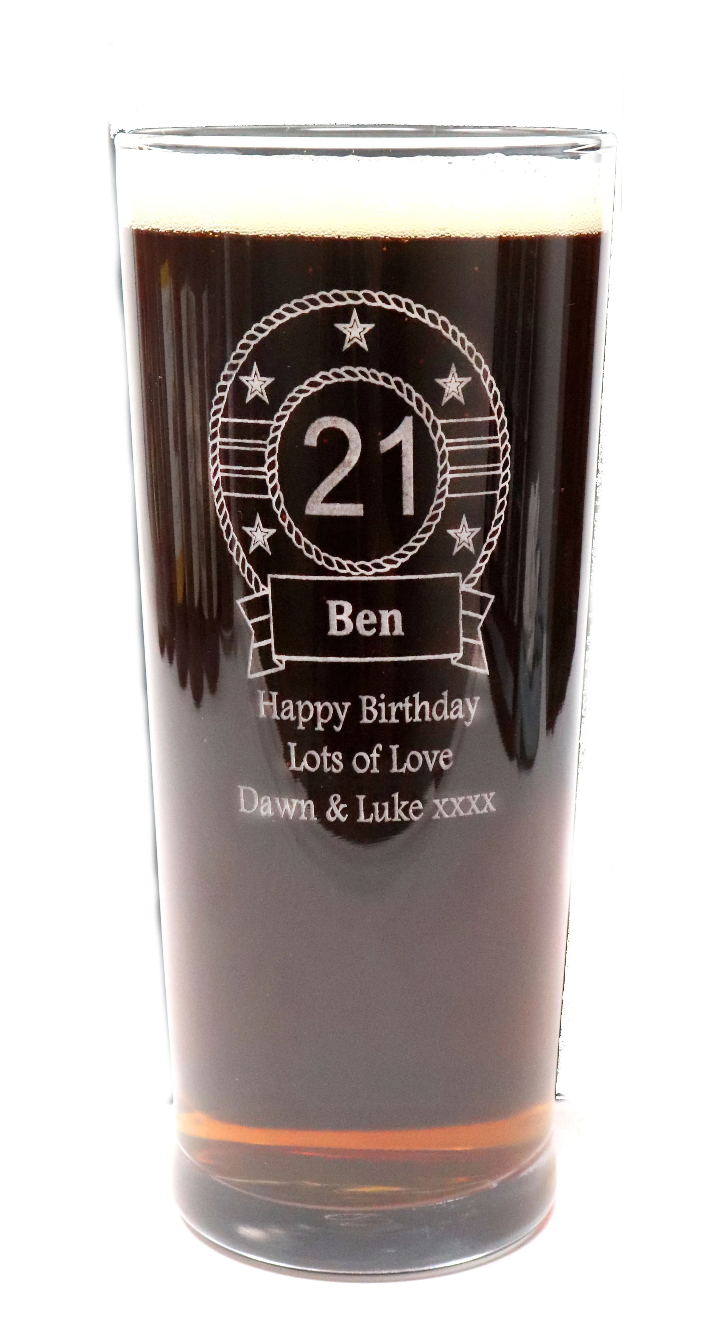 Personalised Engraved Pint Glass - Birthday Design - Image 2