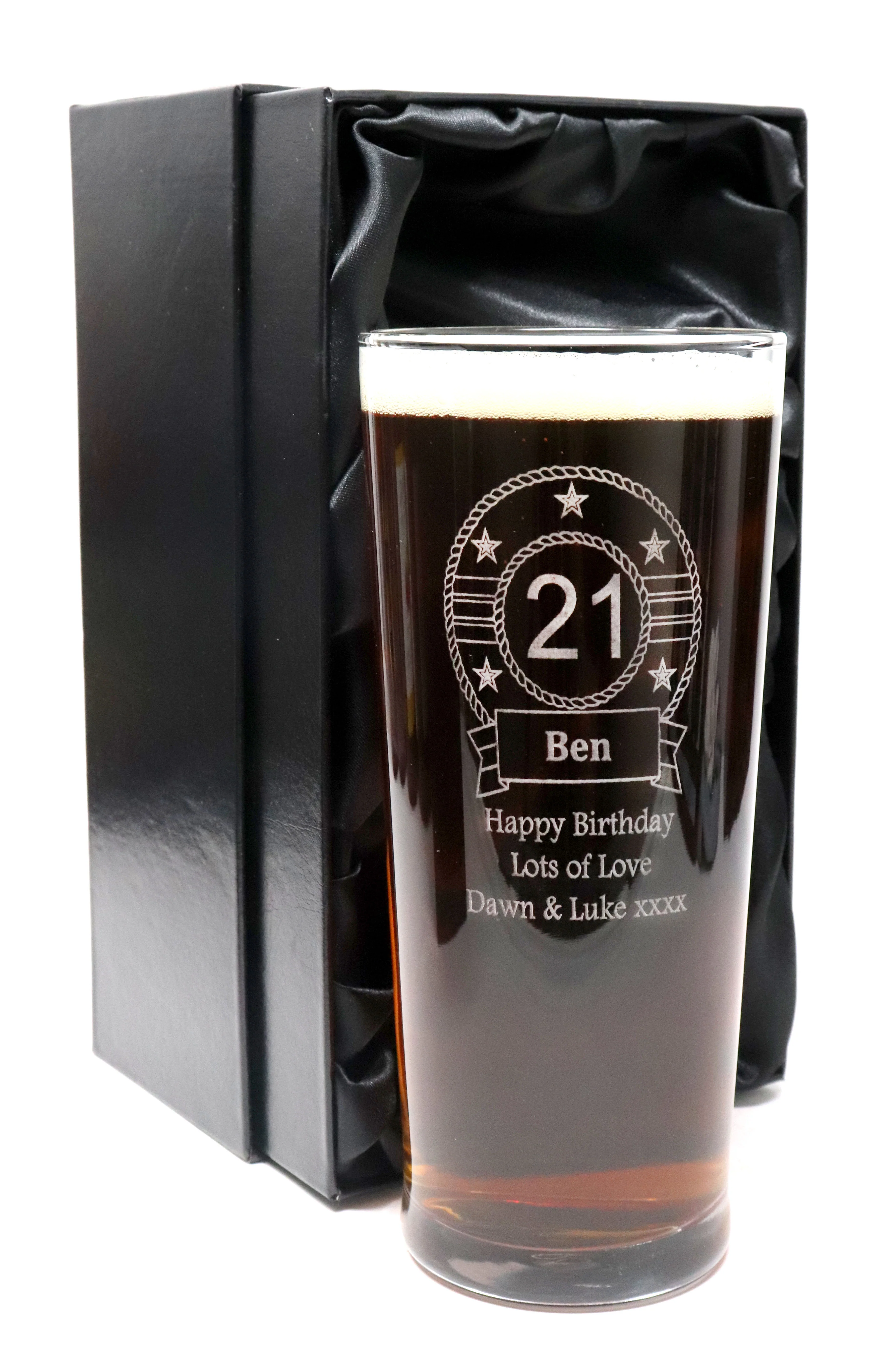 Personalised Engraved Pint Glass - Birthday Design - Image 3