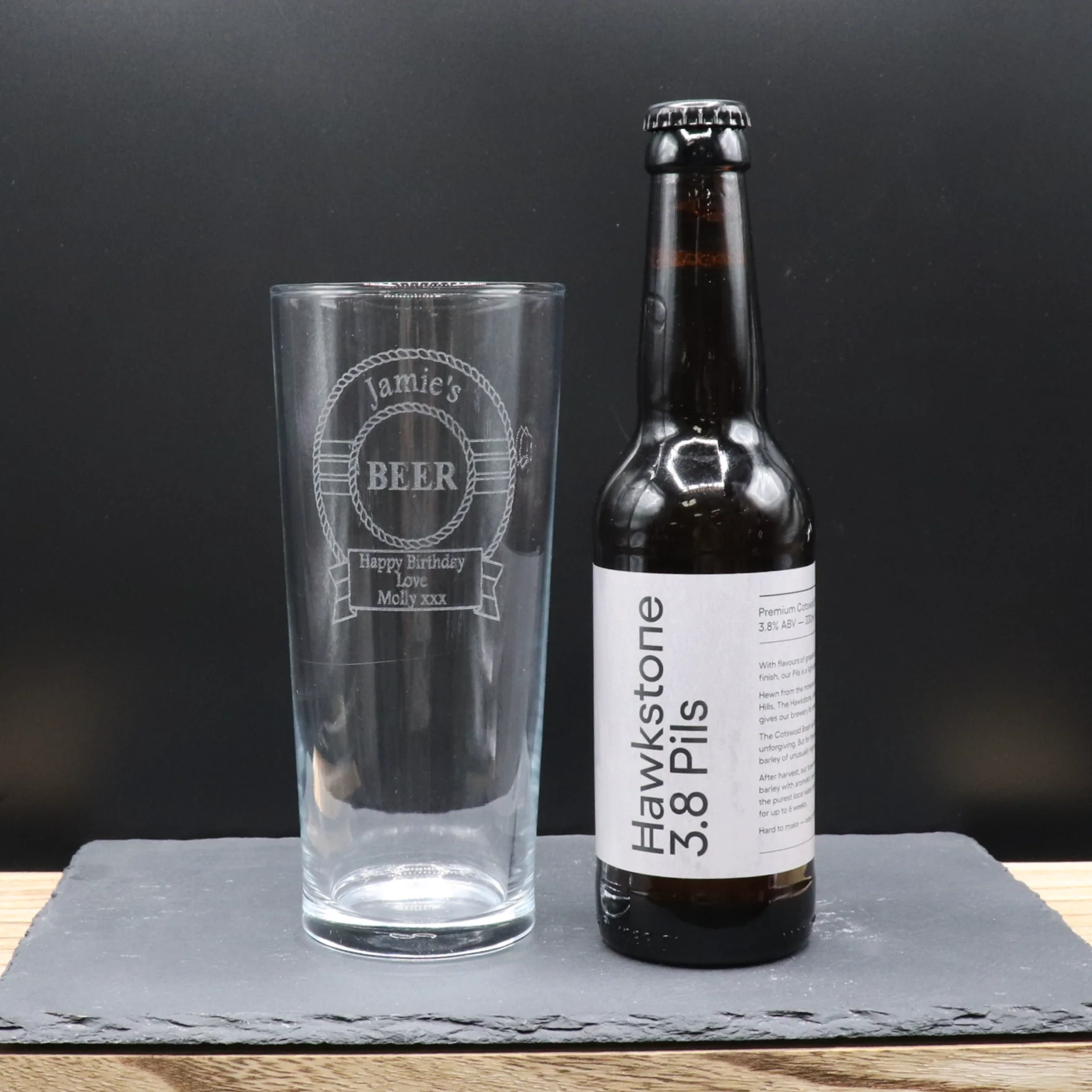 Personalised Pint Glass & Beer Gift Set - Beer Design - Image 2