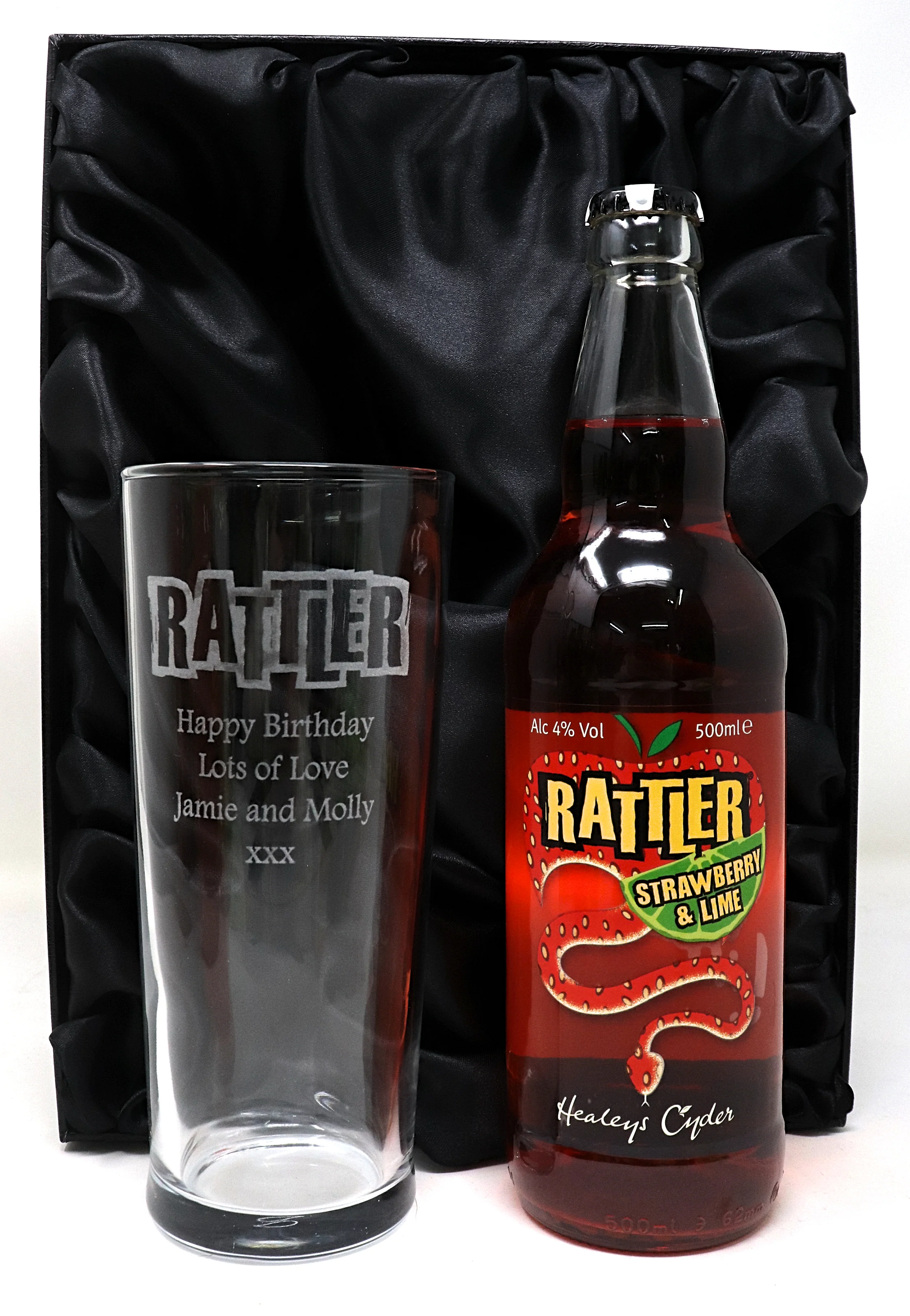 Personalised Pint Glass & Cider Gift Set - Rattler Cyder Design - Image 4