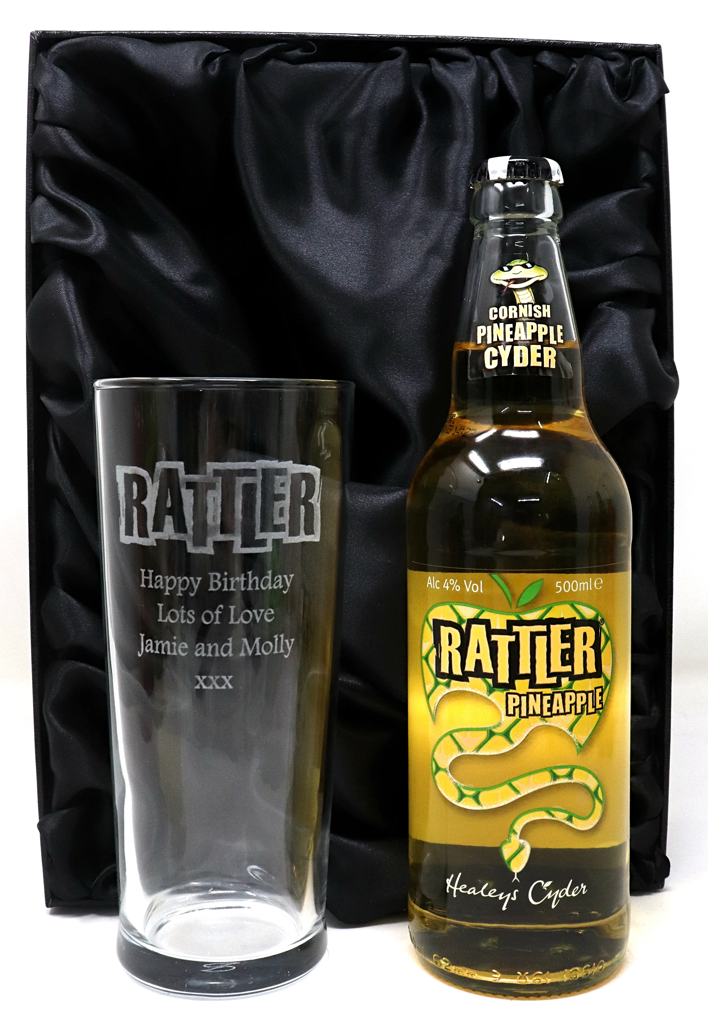 Personalised Pint Glass & Cider Gift Set - Rattler Cyder Design - Image 5