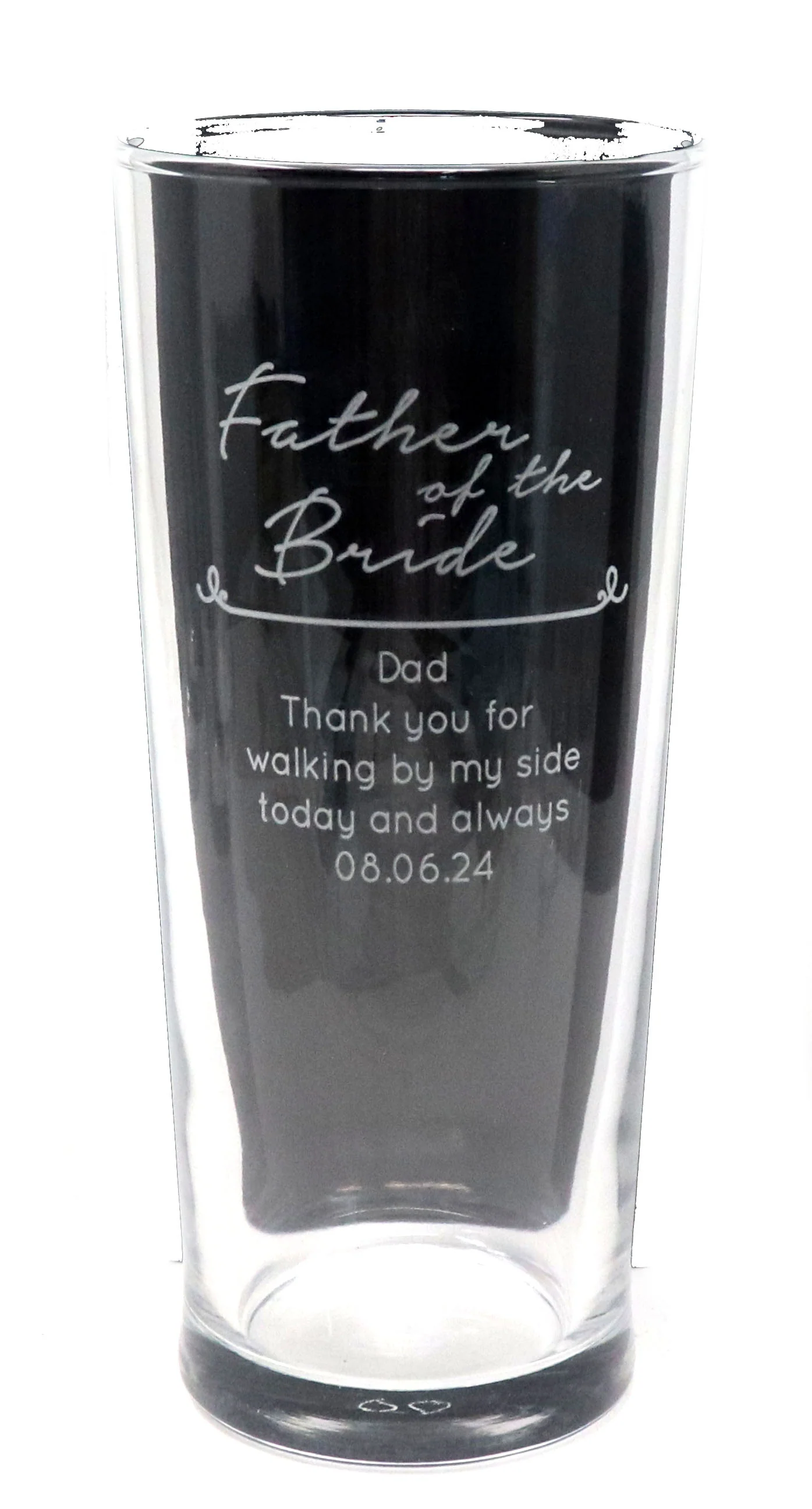 Personalised Engraved Pint Glass - Father of the Bride/Groom Wedding Design - Image 3