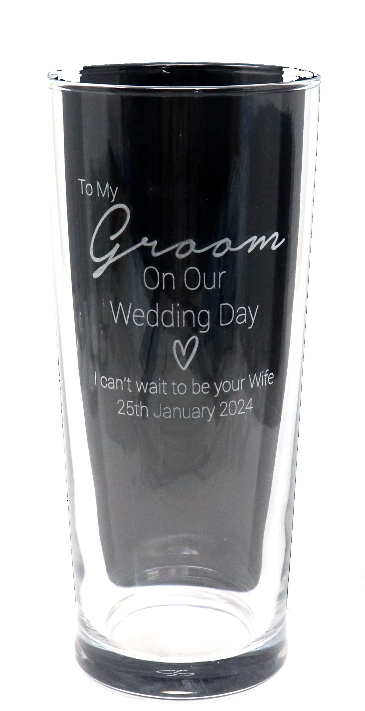 Personalised Pint Glass - Groom Wedding Design - Image 3
