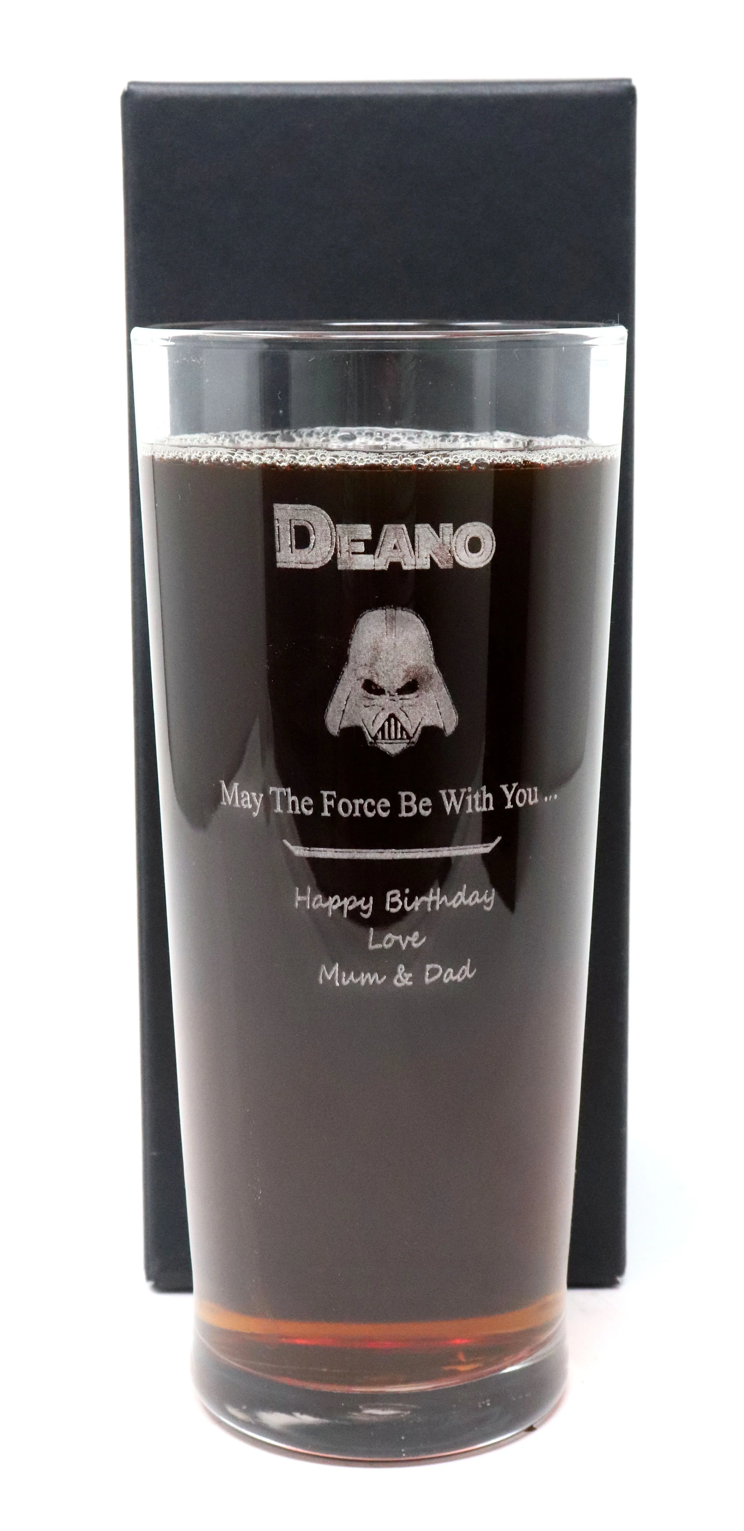 Personalised Pint Glass - Star Wars Darth Vader Design