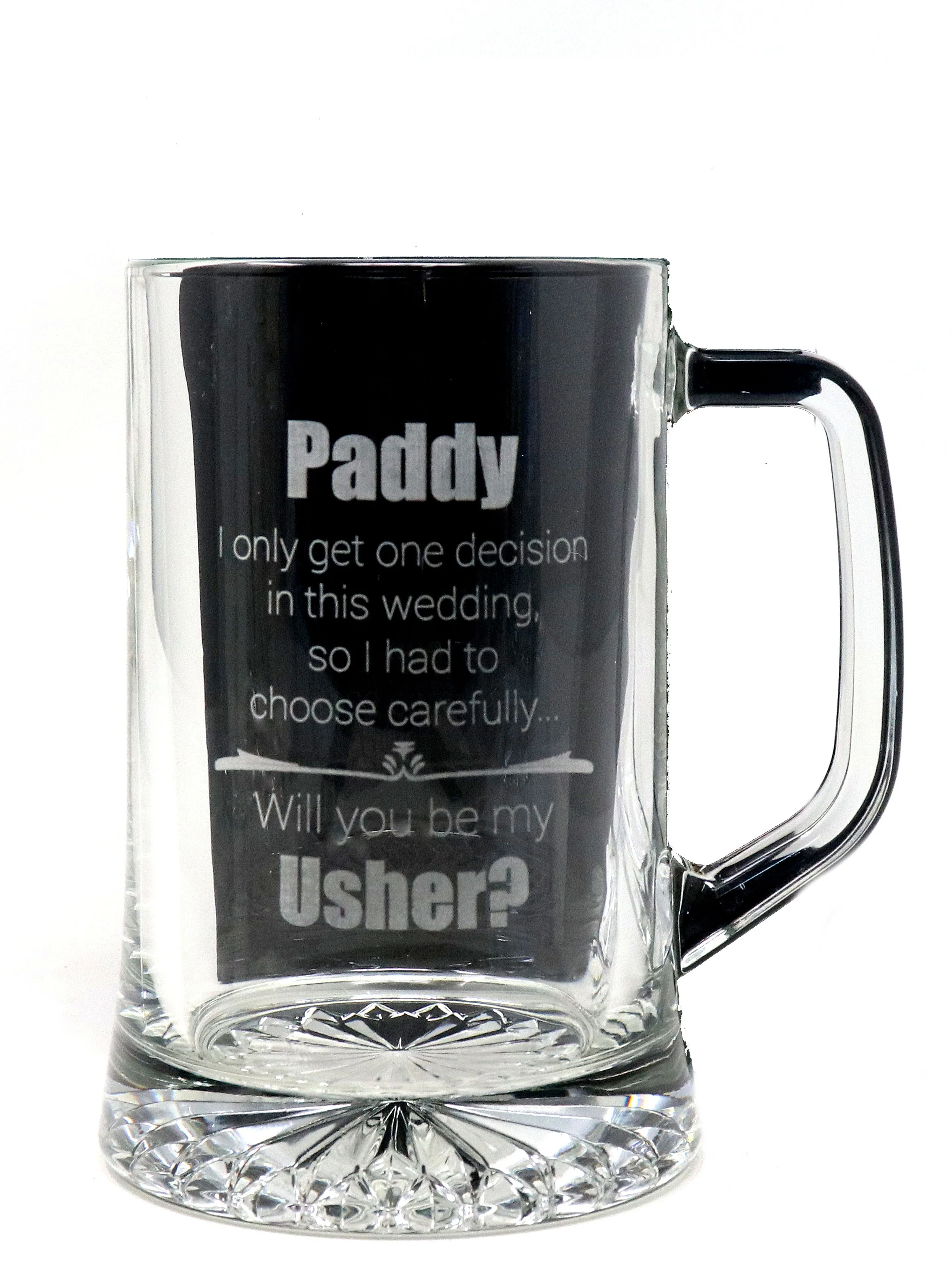Personalised Pint Glass Tankard - Will You Be My Best Man? Wedding Design - Image 4