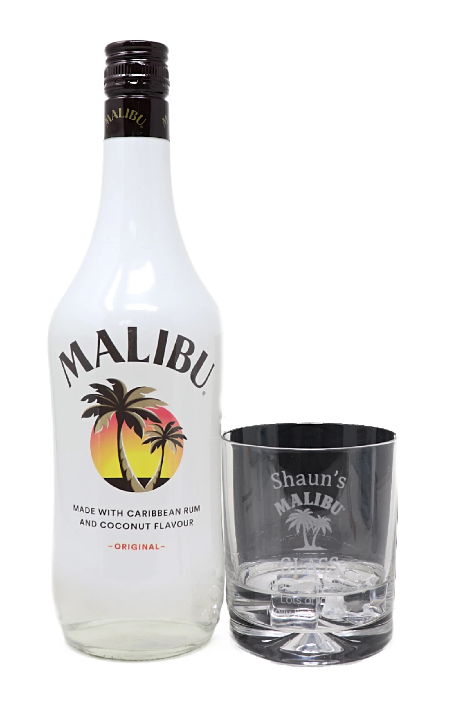 Personalised Malibu Rum Glass Tumbler & Malibu - Image 5