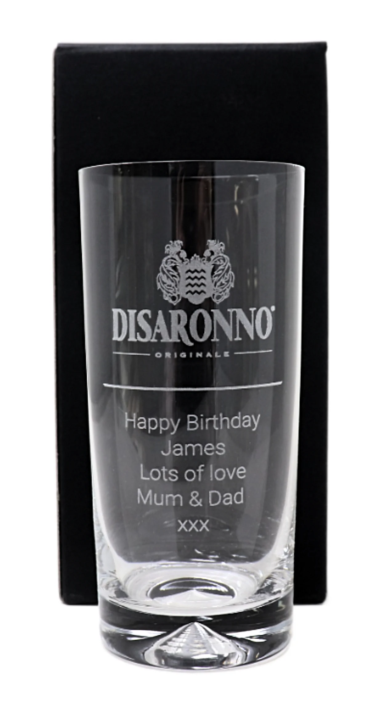Personalised Highball Glass & Disaronno - Label Design - Image 4