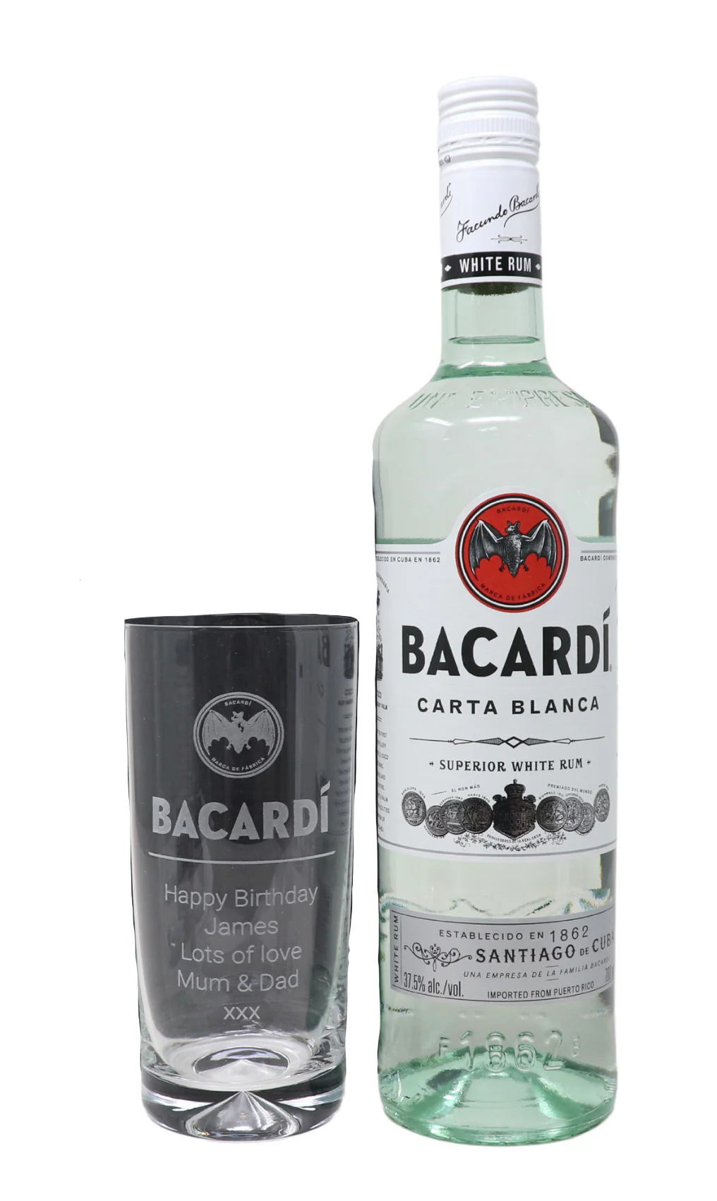 Personalised Highball Glass & Bacardi - Label Design - Image 6
