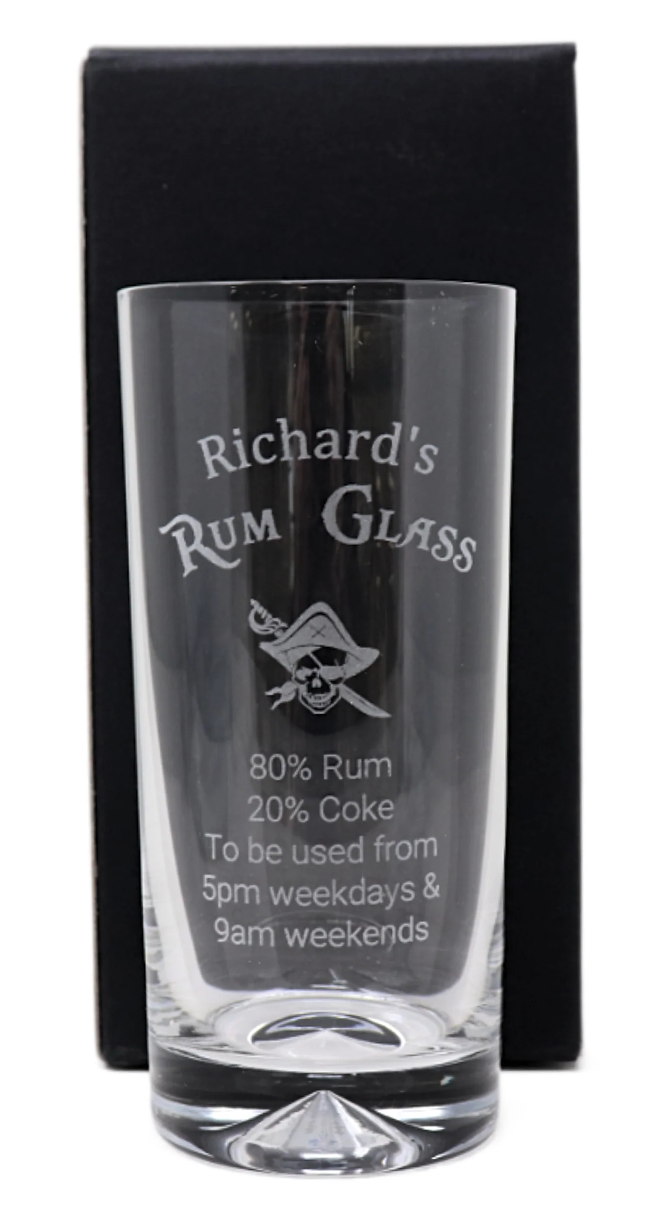 Personalised Highball Glass & 70cl Bumbu - Rum % Design - Image 4